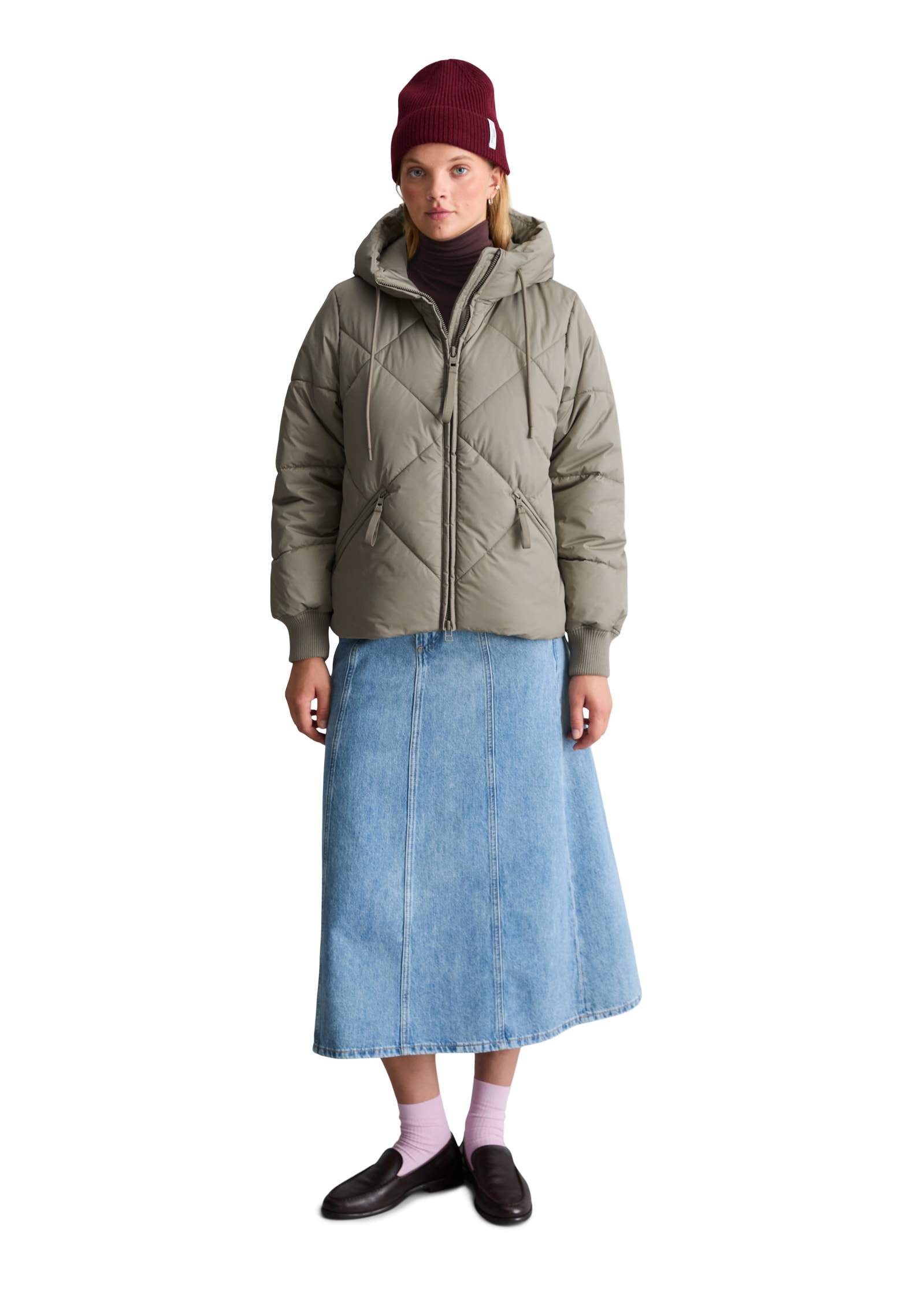 Marc O'Polo DENIM Steppjacke mit Kapuze relaxed aus recyceltem Polyester