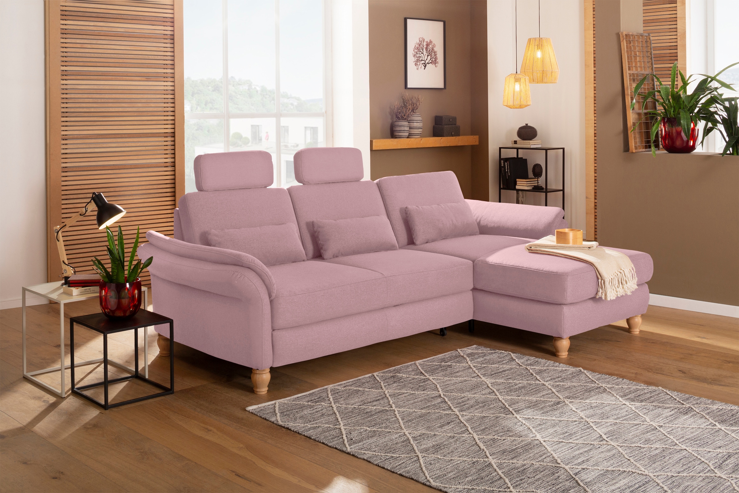 Home affaire Ecksofa "Palace L-Form" incl. Sitztiefenverstellung, wahlweise mit Schlaffunktion und Stauraum