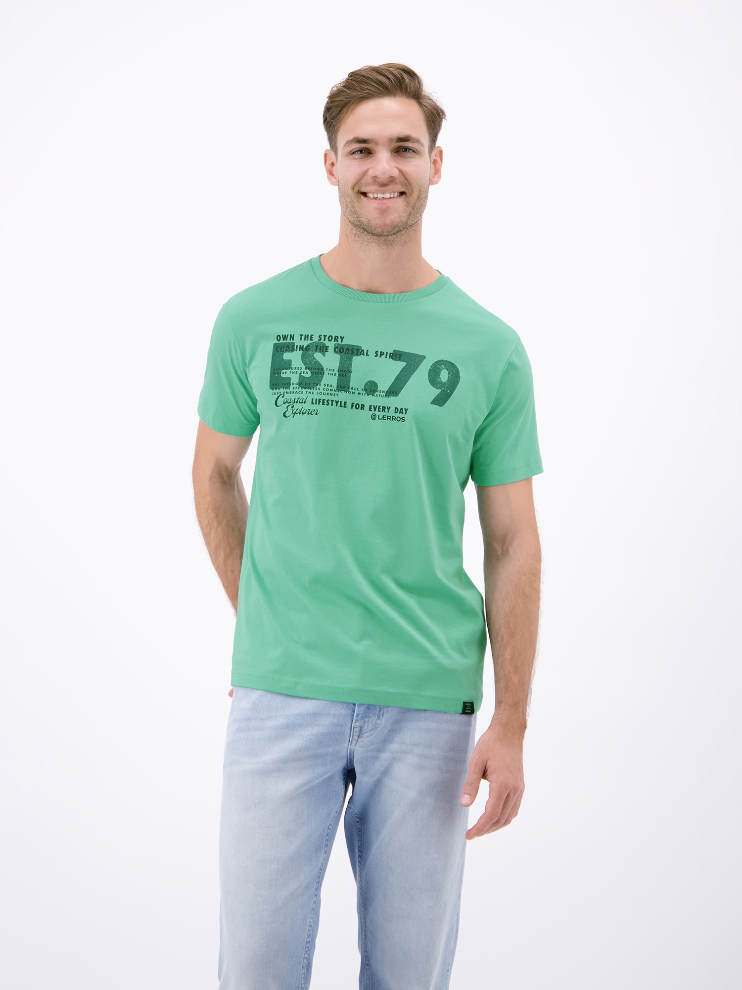 LERROS T-Shirt "T-Shirt aus Baumwolle mit Brustprint"