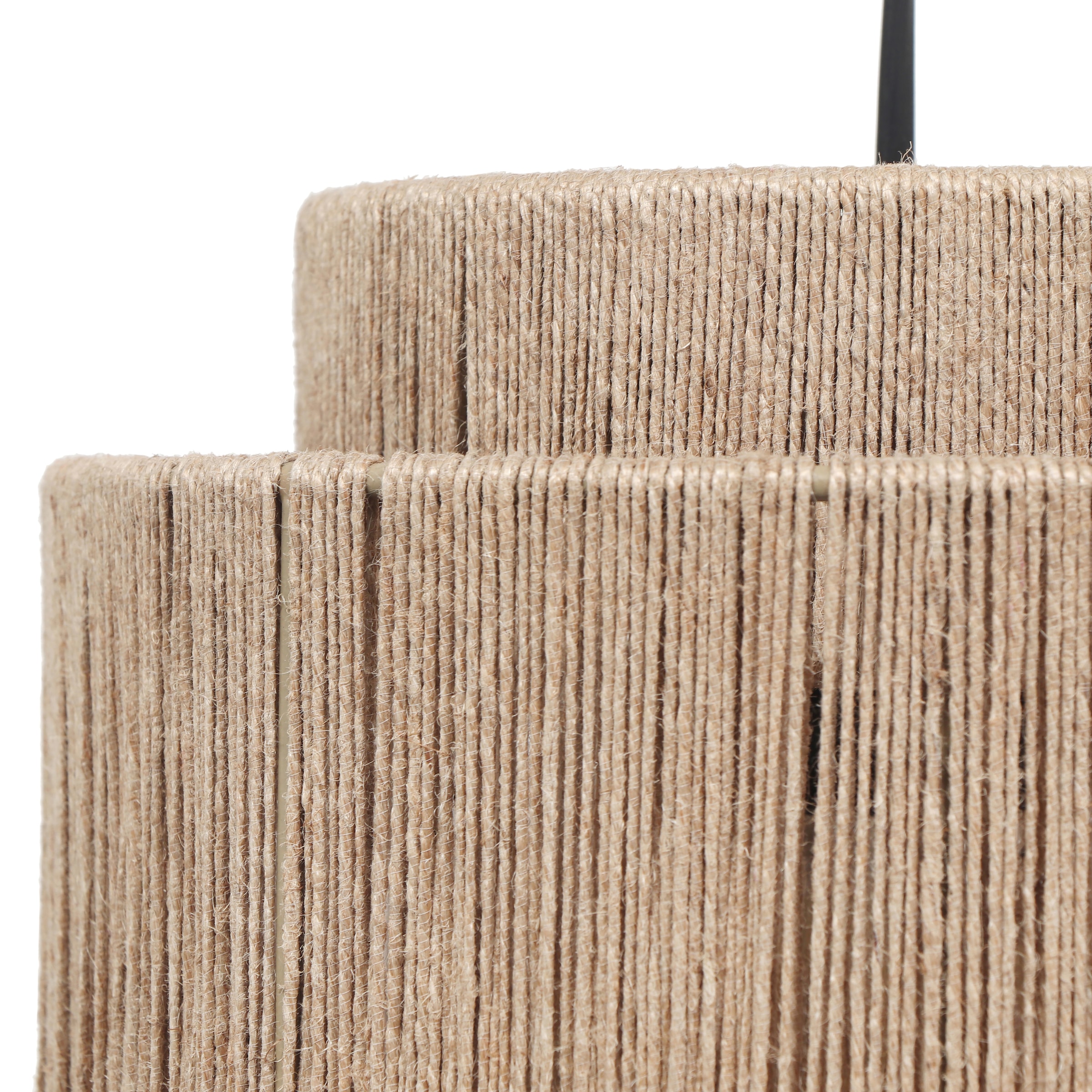 TRIO Leuchten Pendelleuchte »SMILLA, 4-flammige Hängelampe mit Jute Lampenschirmen Breite 121cm« E27 1 Stk. warmweiß - kaltweiß Höhe max 150 cm, exkl 4x E27 max 10W, Hängeleuchte Esstisch Küche