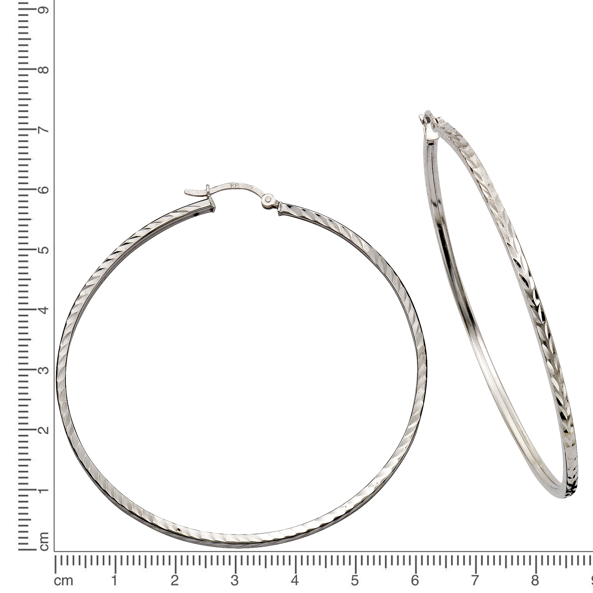 CELESTA Paar Creolen »925 Silber rhodiniert 6,0cm«