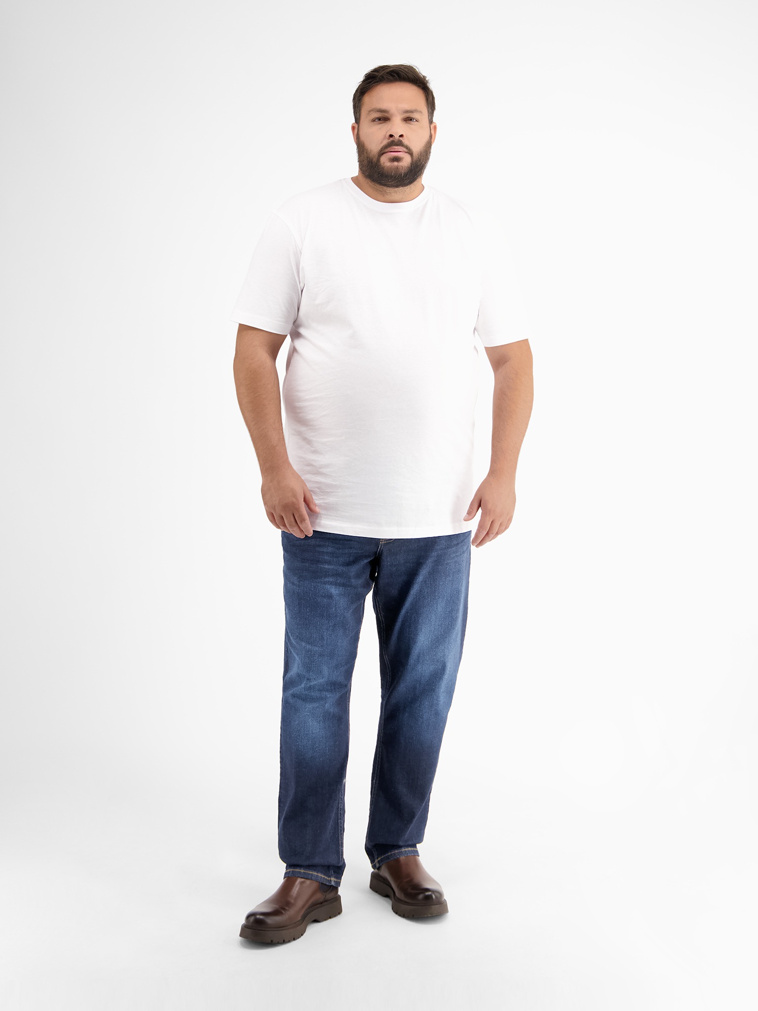 5-Pocket-Jeans LERROS "5-Pocket Baxter Jeans, Stretchanteil", Herren, Gr. 46, Länge 32, dunkelblau, 99% Baumwolle, 1% Elasthan, Jeans 5-Pocket-Jeans 3