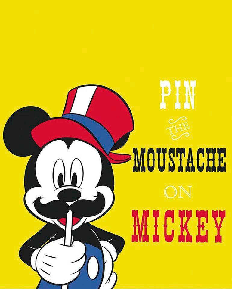 Komar Poster "Mickey Mouse Moustache", Disney, (1 St.), Kinderzimmer, Schlafzimmer, Wohnzimmer