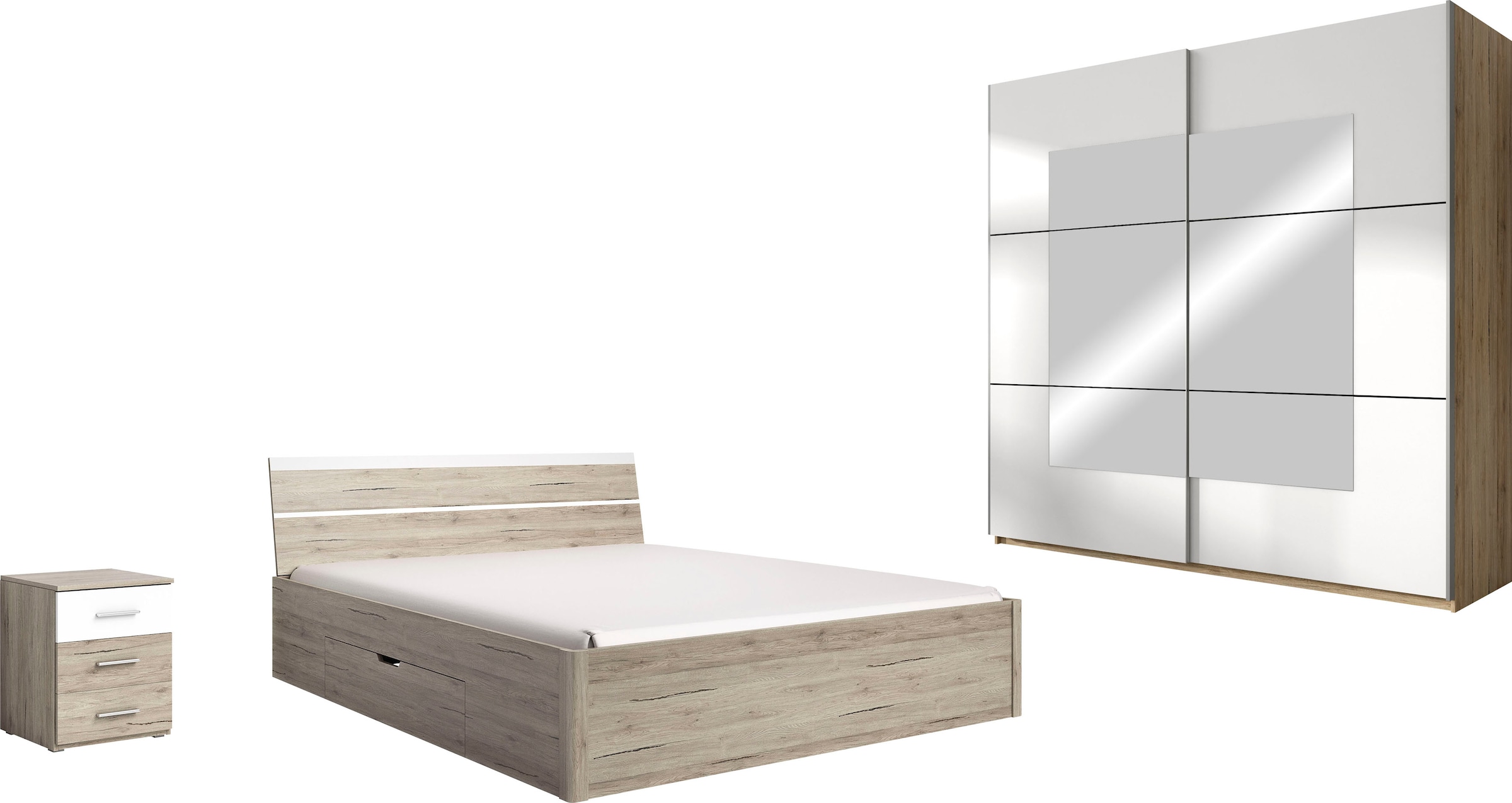 Schlafzimmer-Set »Beta«, (4 St.), wahlweise in 3 Farben und 2 Bettgrößen