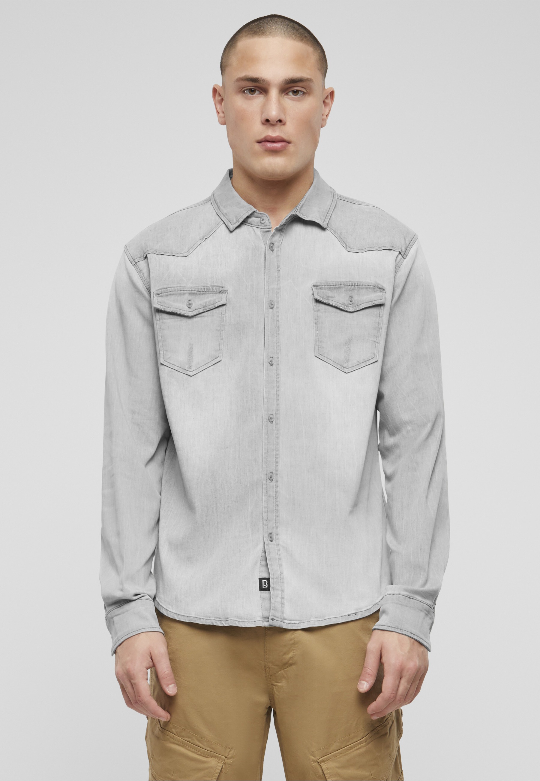 Brandit Langarmhemd »Brandit Herren Riley Denim Shirt« 1 Stk.
