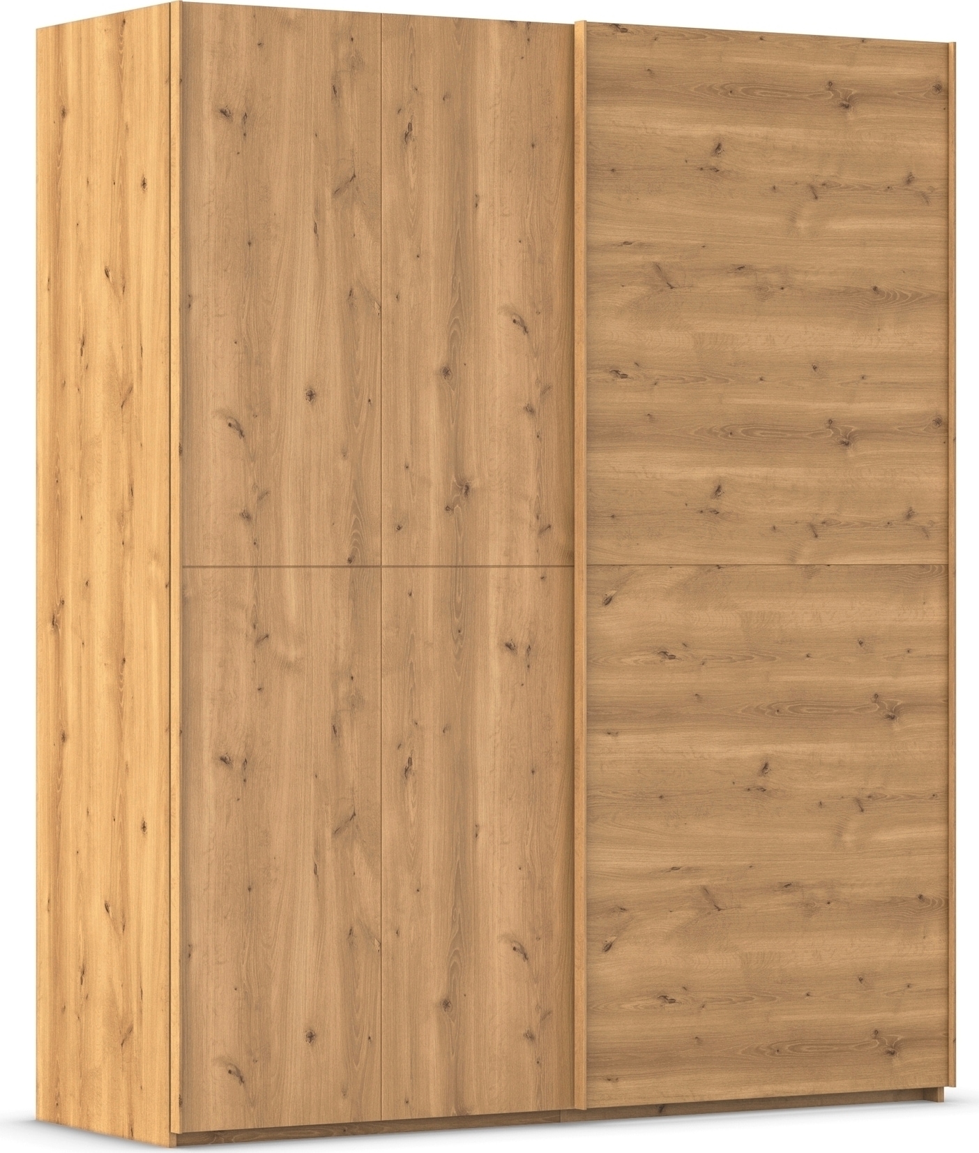 rauch Schwebetürenschrank "Kleiderschrank Schrank Garderobe Schlafzimmerschrank SCALE-WOOD" senkrecht geteilte Türen in robuster massiver Asteiche MADE IN GERMANY
