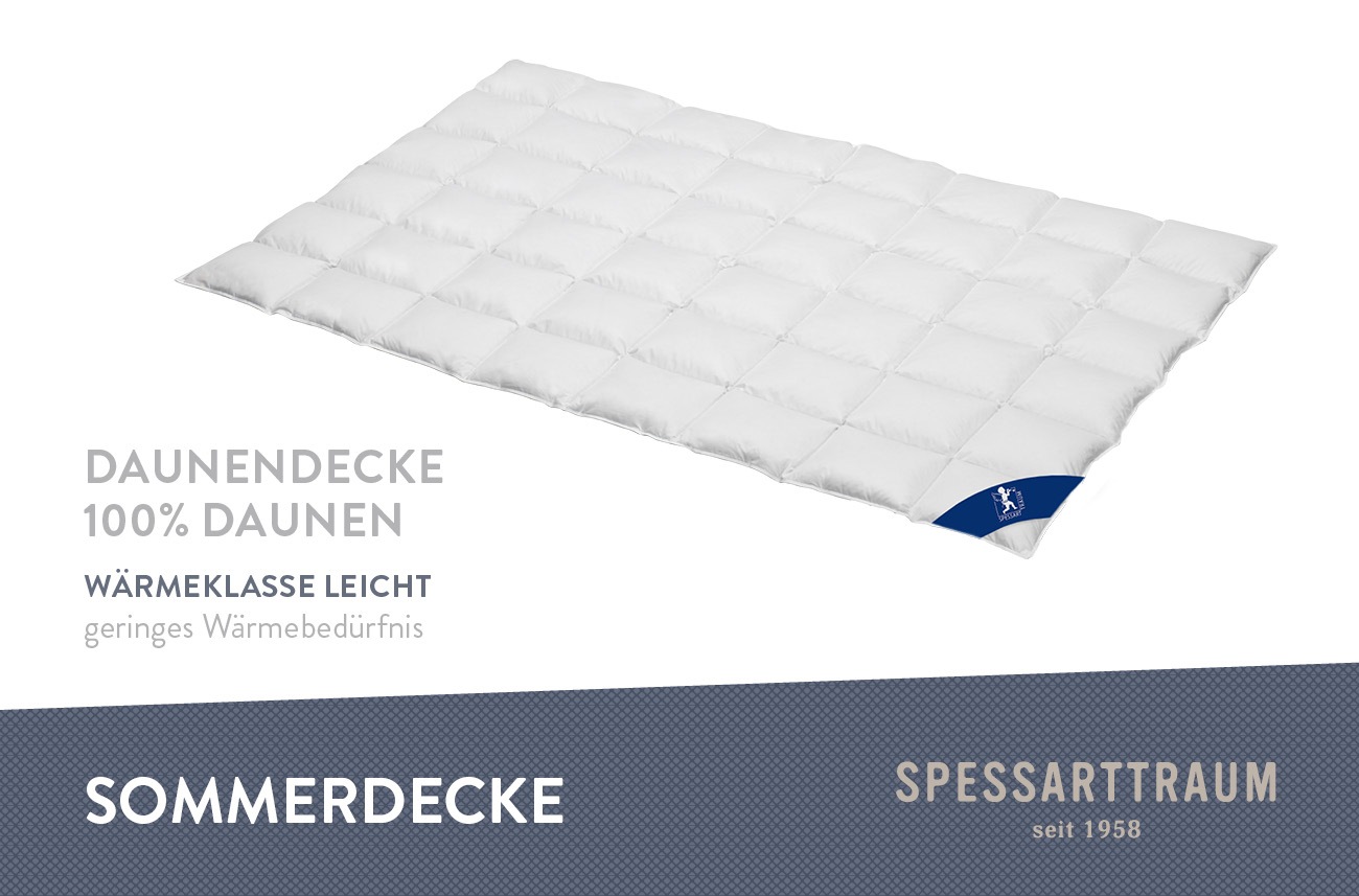 SPESSARTTRAUM Daunenbettdecke »Laax Bettdecke 135x200, 155x220 cm und viele weitere Größen«, leicht, Füllung 100% Daunen, Bezug 100% Baumwolle, (1 St.), Bettdecken Ganzjahresbettdecke, Winter, Sommer