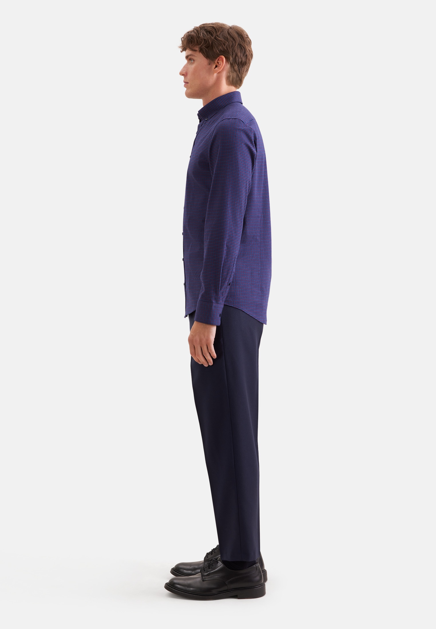 seidensticker Flanellhemd »Schwarze Rose« Slim 1/1 Button-Down-Kragen Karo