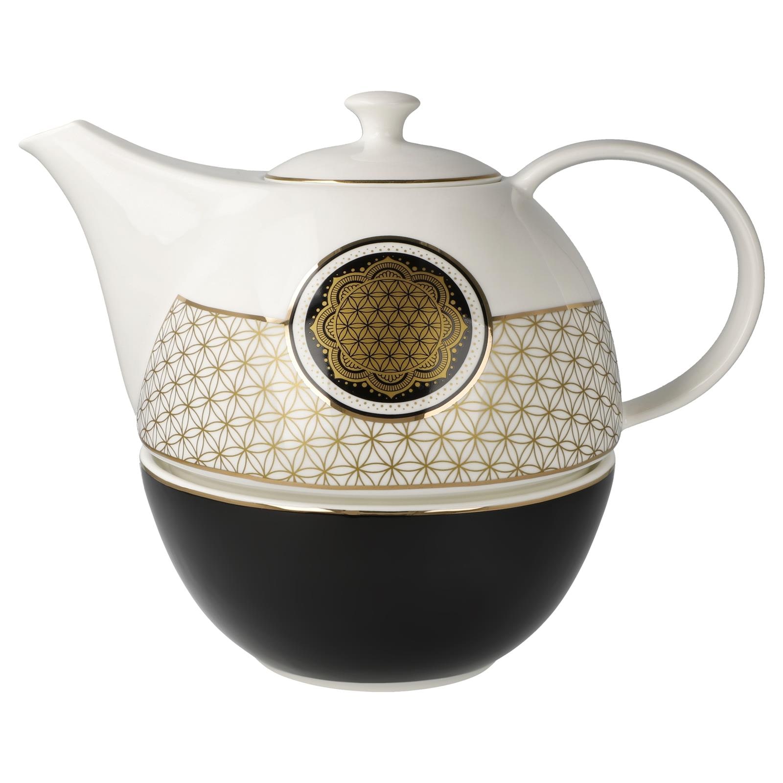 Goebel Teekanne "Teekanne mit Stövchen Lotus - Blume des Lebens 1,2 l bunt" 1 Stk. tlg. Handwäsche wird empfohlen