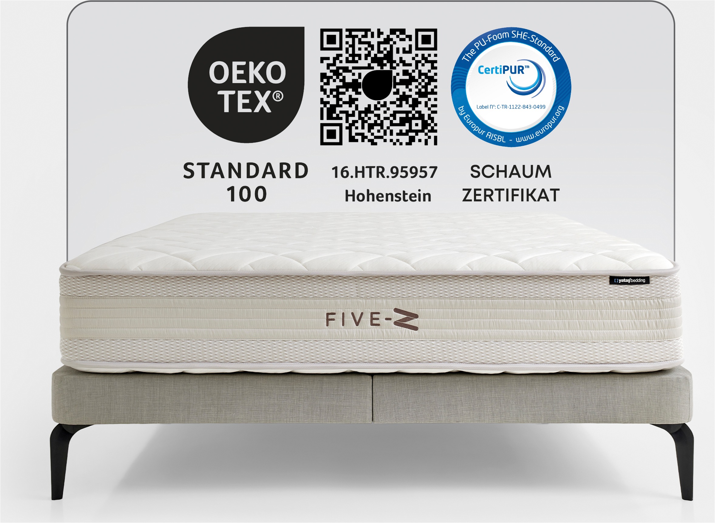 Yatas Bedding Taschenfederkernmatratze »Taschenfederkernmatratze Five-Z Visco, H3, 30 cm hoch« 30 cm hoch 2 Stk. tlg.