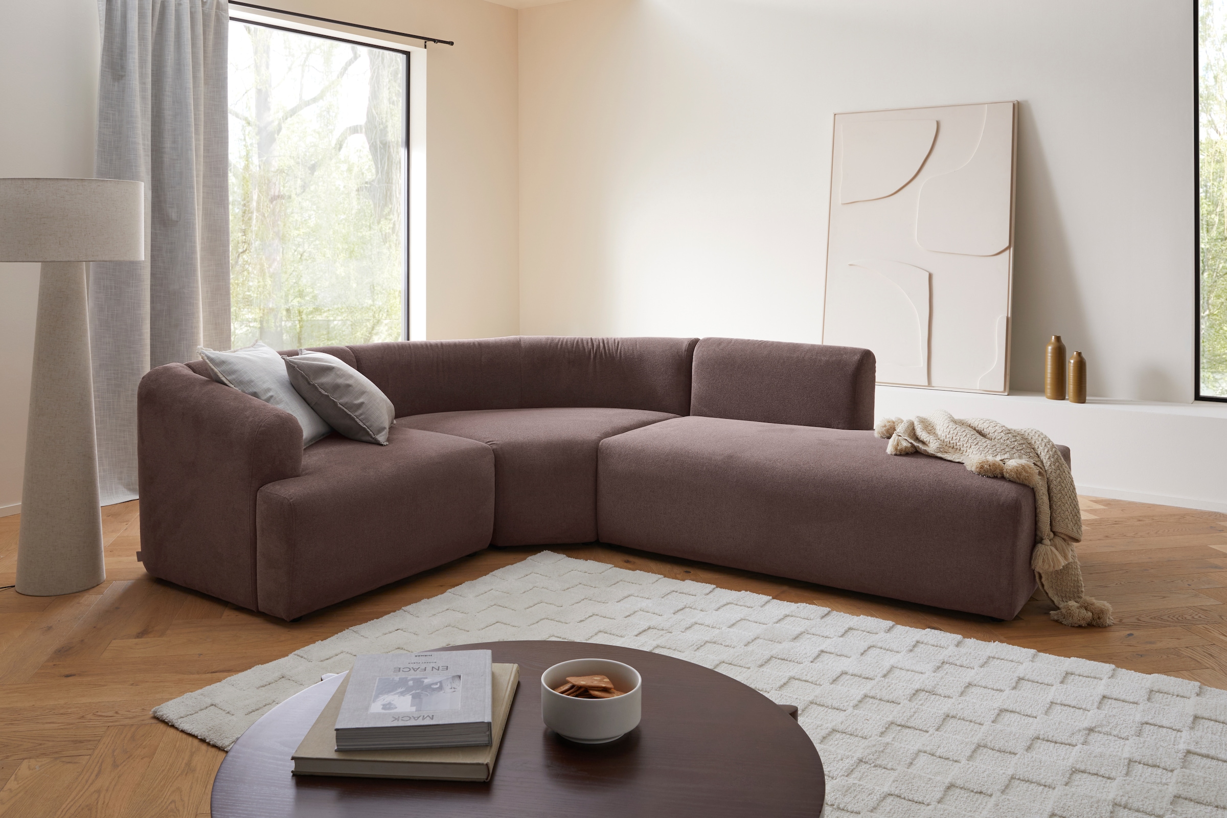 LeGer Home by Lena Gercke Sofa-Eckelement »LYZA mit gerundeter Rückenlehne, Maße B/T/H: 122/104/74 cm«, als Modul oder separat verwendbar, für individuelle Zusammenstellung