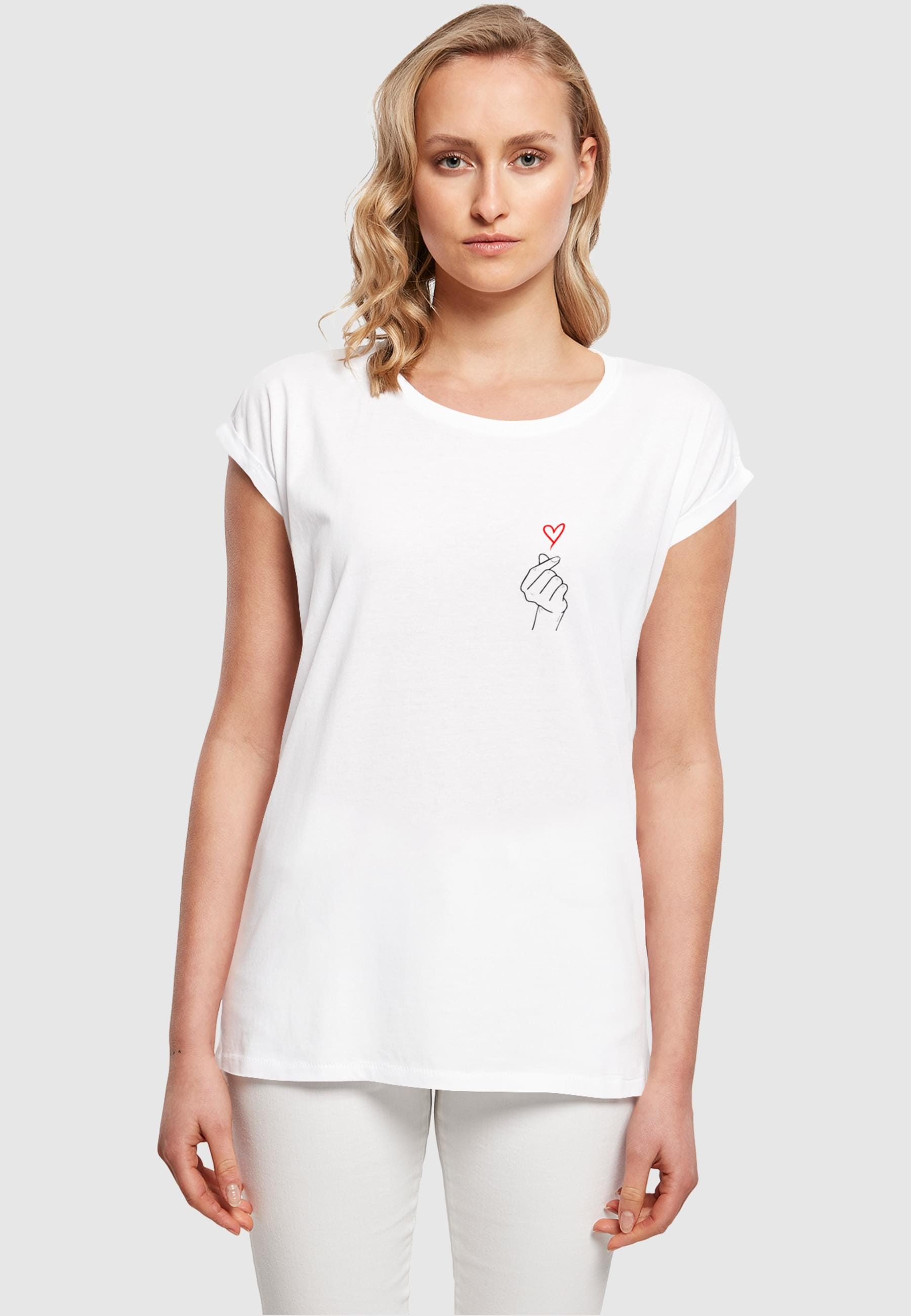 Merchcode T-Shirt »Merchcode Damen Ladies K Heart Extended Shoulder Tee«