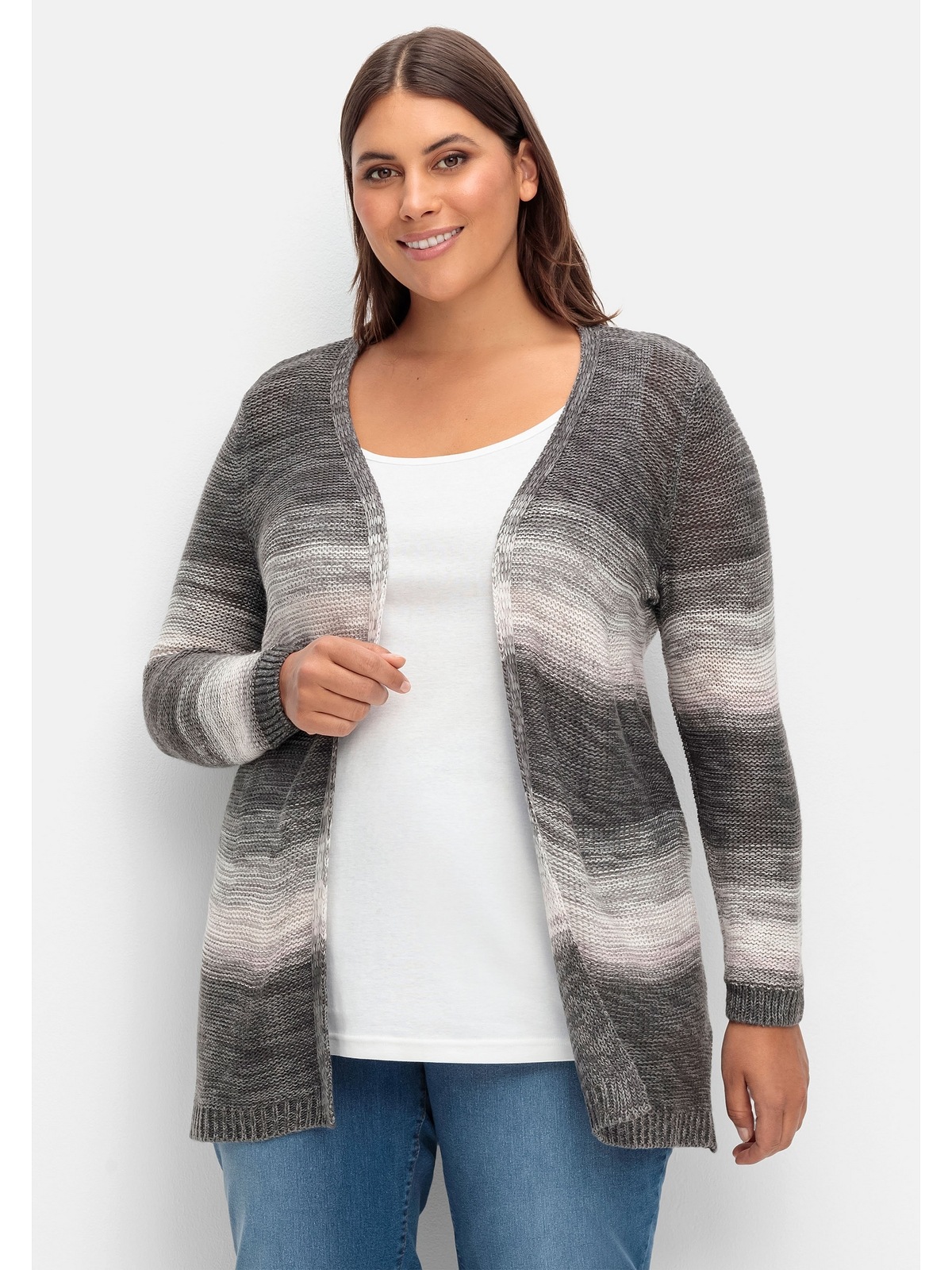 Sheego Longstrickjacke »Große Größen«, mit | BAUR bestellen online Farbverlauf