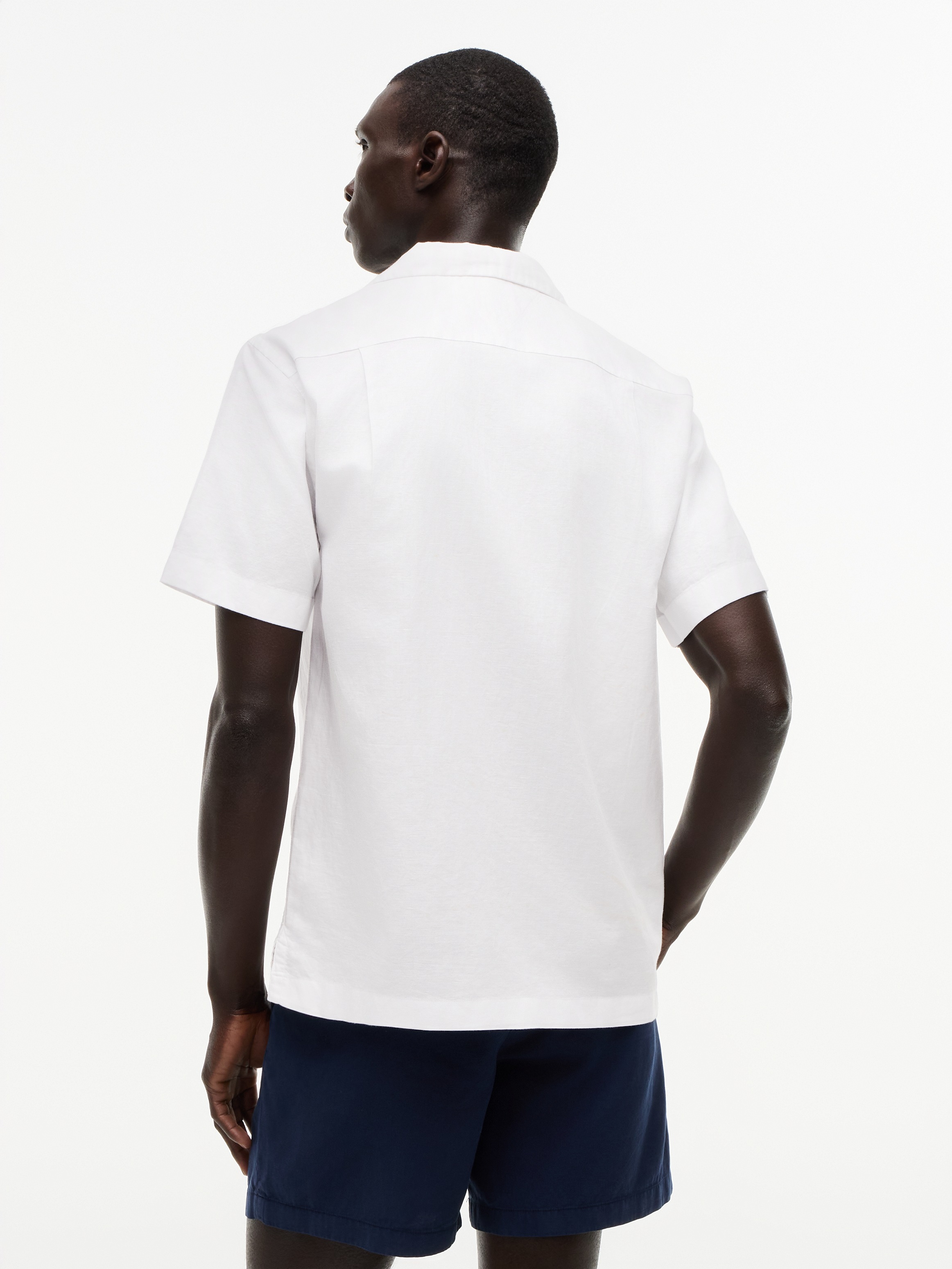 Tommy Hilfiger Kurzarmhemd »LINEN BLEND SOLID SS RF SHT« aus Baumwollmix mit Leinen