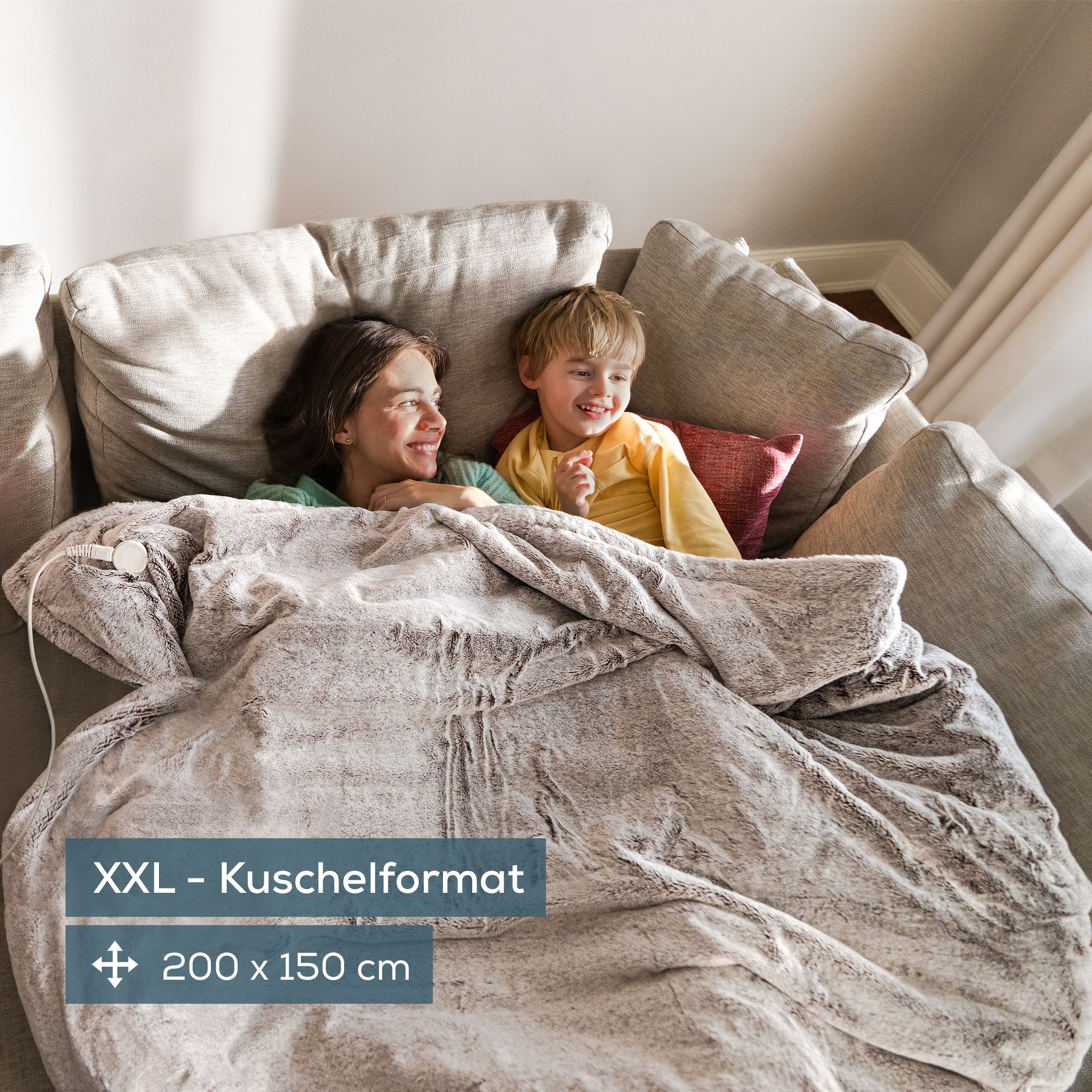 BEURER Heizdecke »Beurer HD 150 Heizdecke XXL taupe, elektrische Kuscheldecke«, 6 Temperaturstufen, kuscheliges Material, maschinenwaschbar