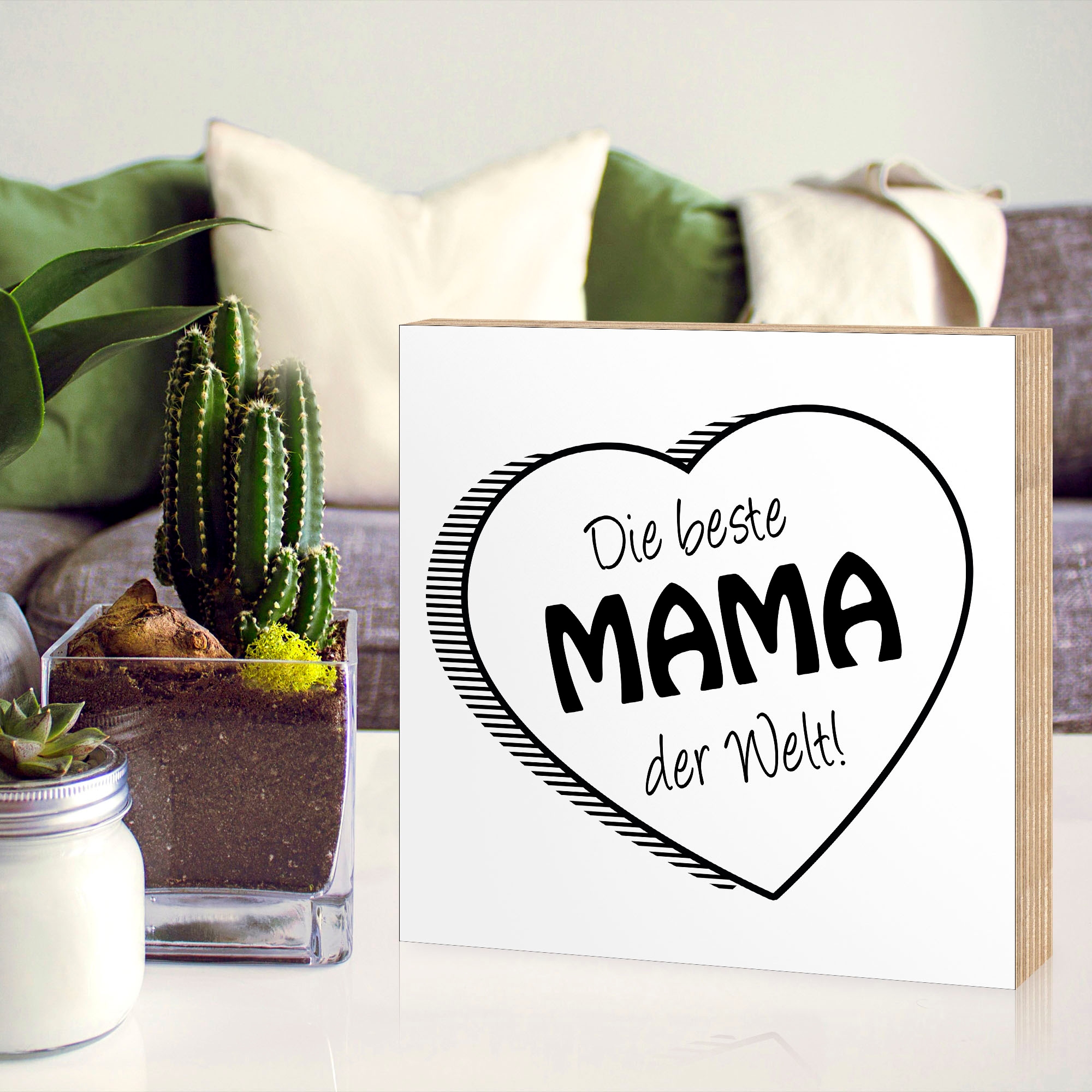 Artland Holzbild »Die beste Mama der Welt«, Sprüche & Texte, (1 St.)