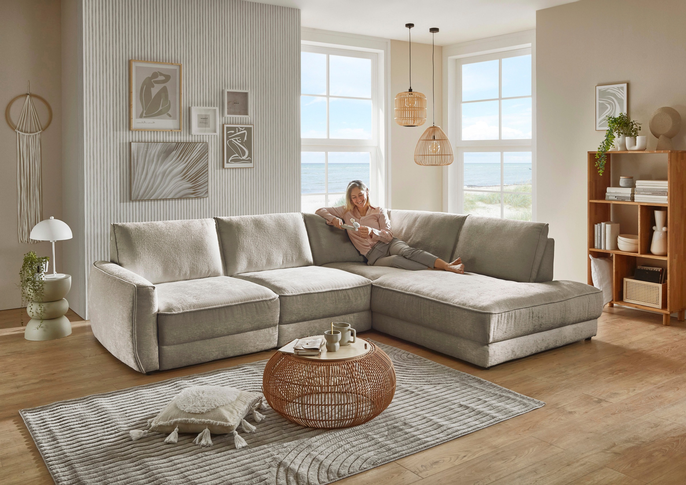 Die PlanBar Ecksofa SoftSitz-Kaltschaumpolsterung, 1 o. 3 Sitztiefenverstellungen wählbar