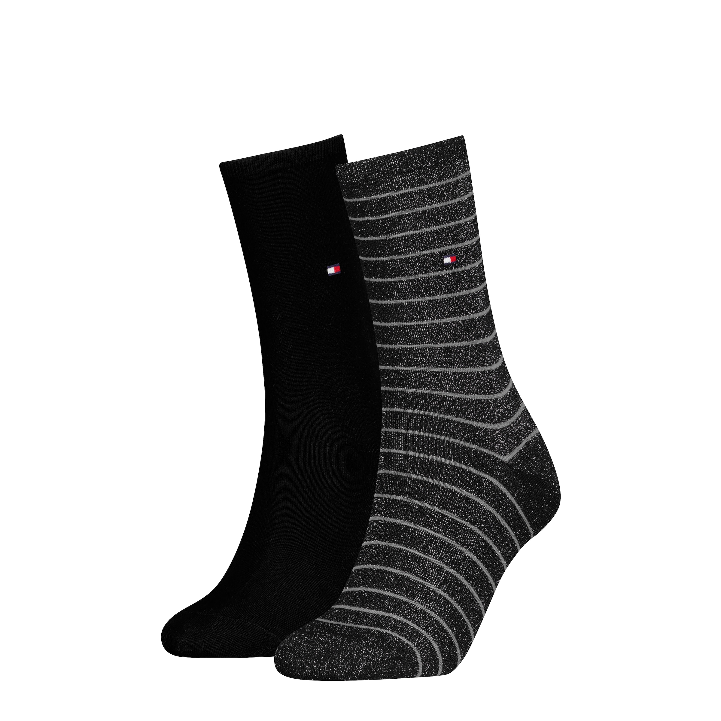 Tommy Hilfiger "TH WOMEN SOCK 2P SMALL STRIPE" 2 Paar, 2 Paar tlg. mit schmalem Rippenbündchen, meliert, gestreift