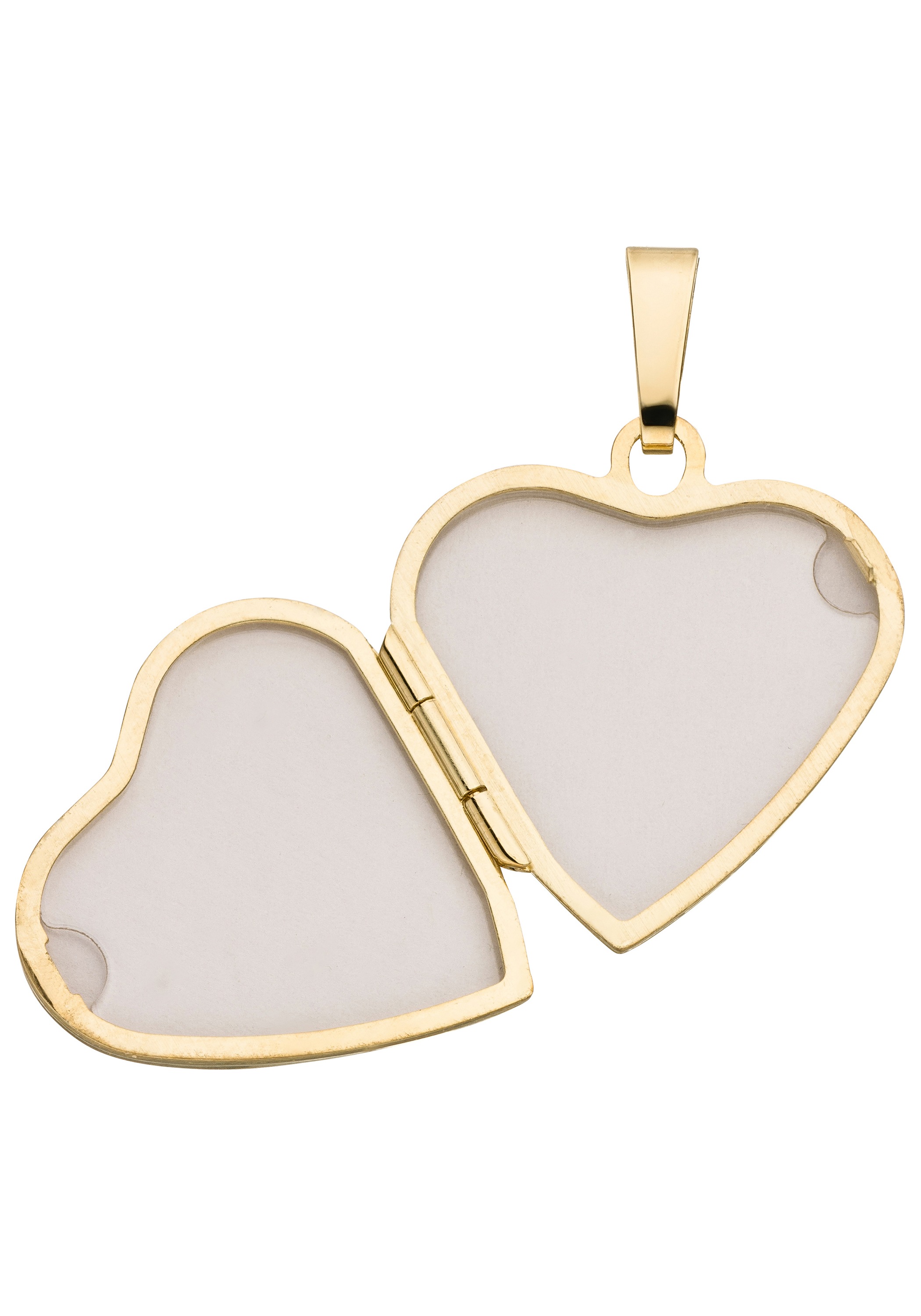 JOBO Medallionanhänger »Medaillon Herz Blumen«, 375 Gold bicolor für 2 Fotos