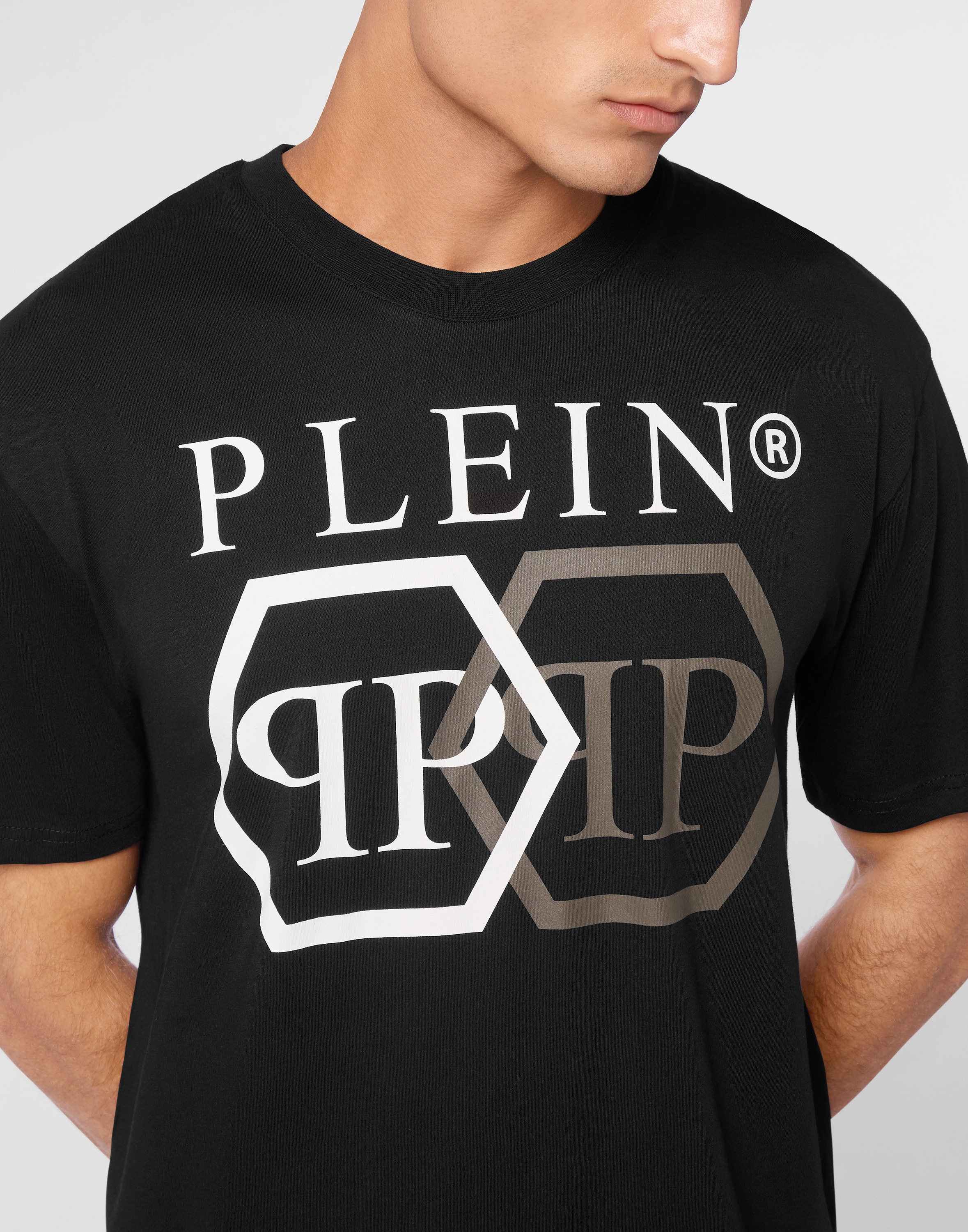 PHILIPP PLEIN T-Shirt »Hexagon Mit Schmucksteinen«
