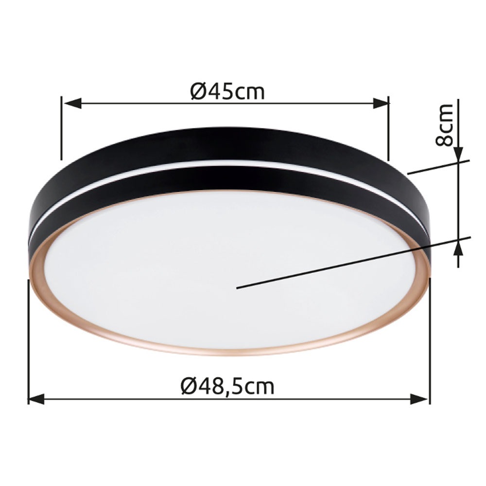 GLOBO LIGHTING Deckenleuchte »MANNI« LED-Modul 1 Stk. Deckenleuchte schwarz/bronze, LED dimmbar, Fernbedienung