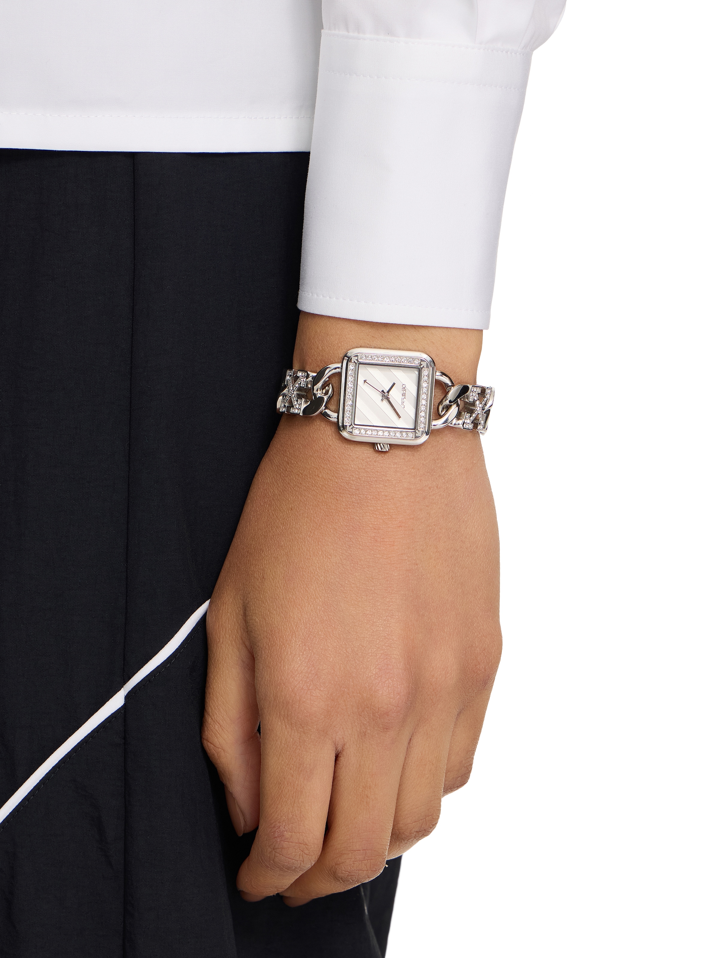 OFF-WHITE Quarzuhr »STREET BLING« Armbanduhr, Damenuhr, Edelstahlarmband, analog