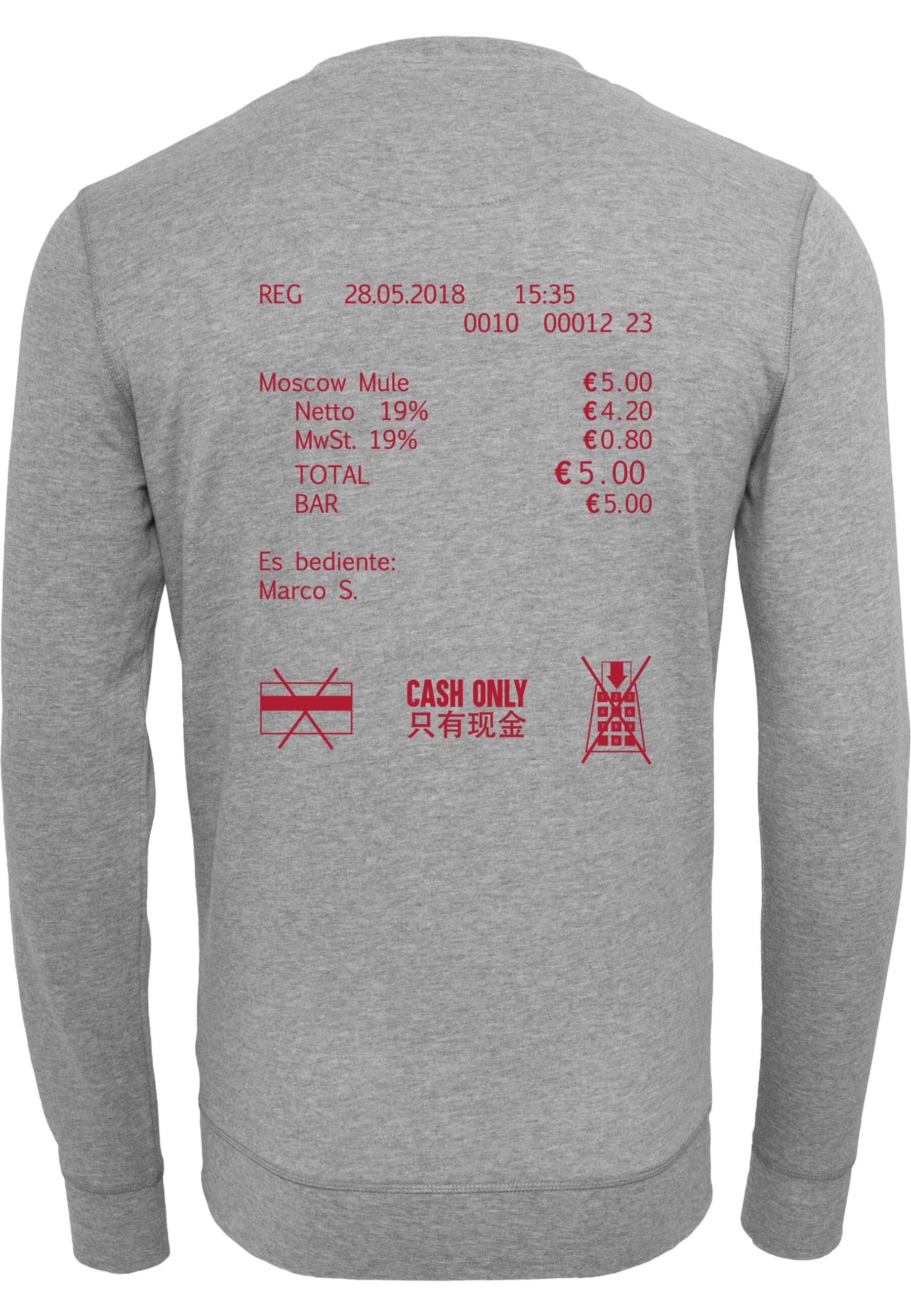 MisterTee Rundhalspullover »MisterTee Herren Cash Only Crewneck«, (1 tlg.)