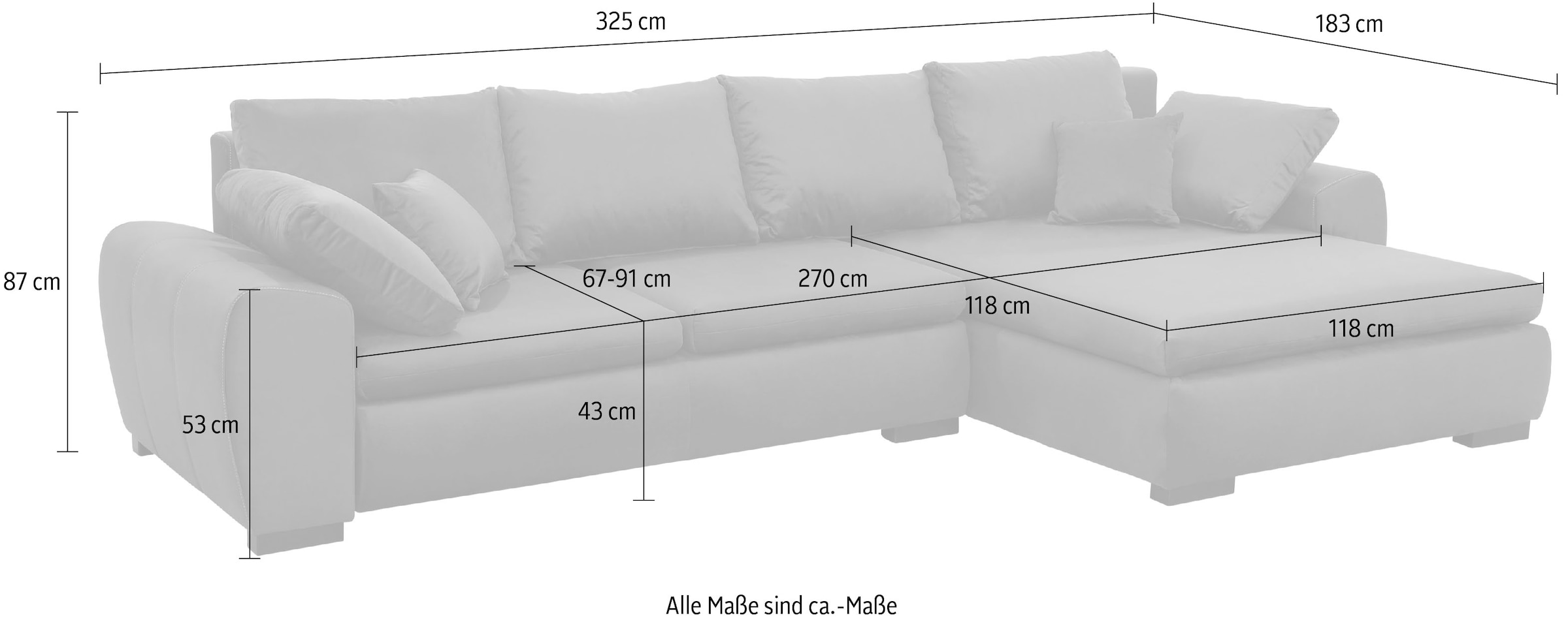 Home affaire Ecksofa »Cara Mia«, Bettfunktion, Farben | mit wahlweise und BAUR vielen Bezugsqualitäten in bestellen