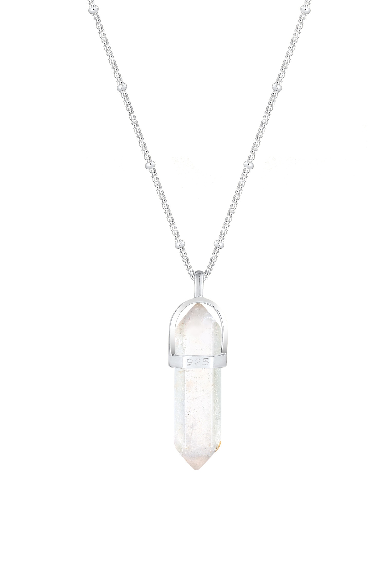 Elli Collierkettchen »Stein Quarz Weiß 925 Sterling Silber«