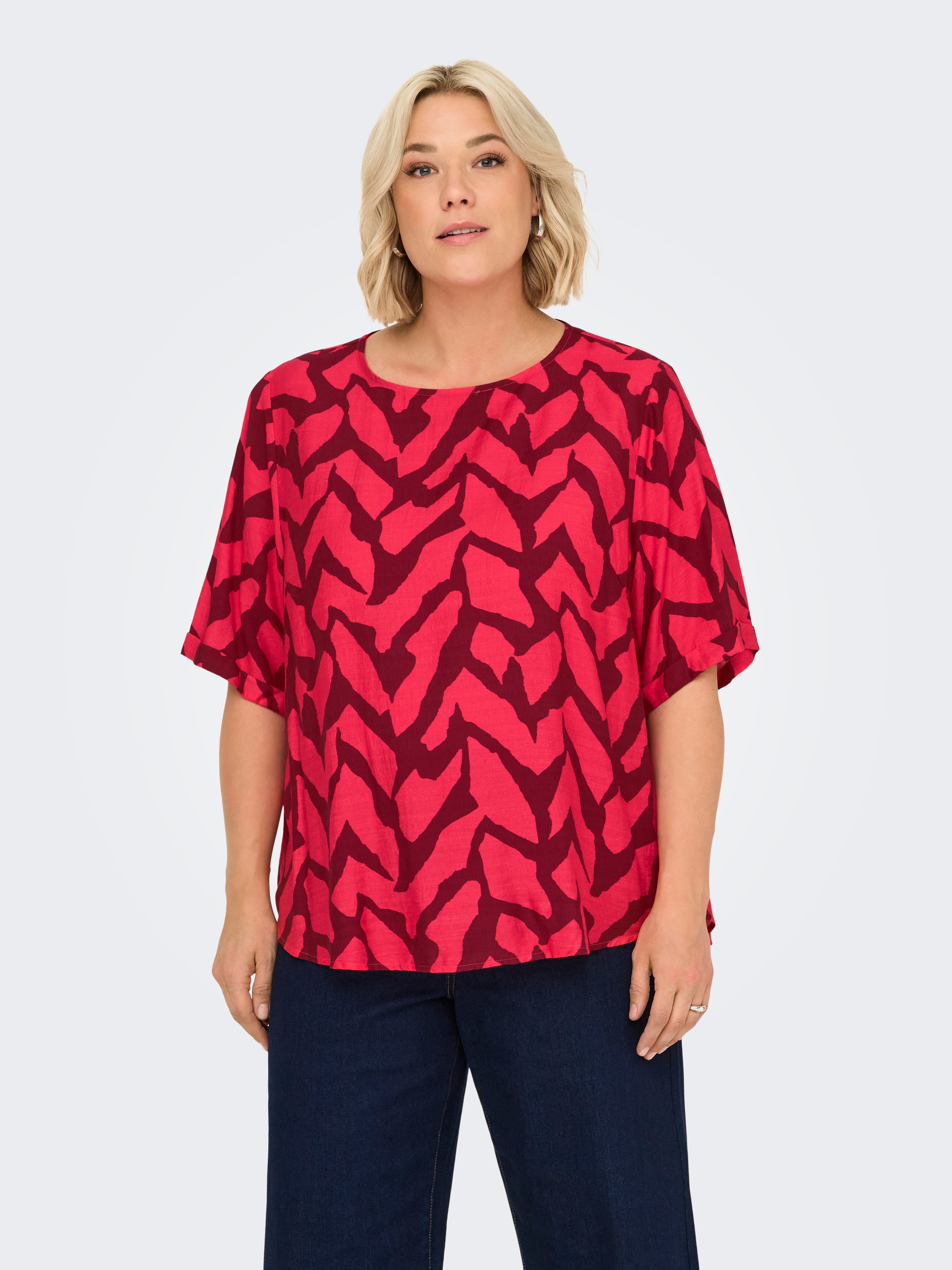ONLY CARMAKOMA Blusenshirt "CARBERIET SS TOP AOP" günstig online kaufen