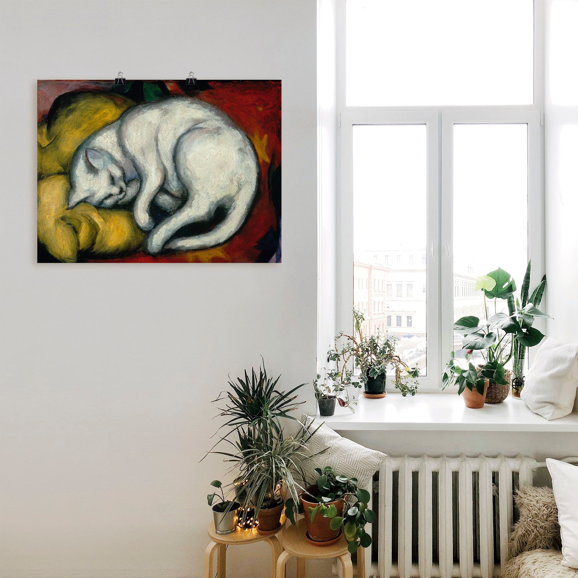 Wandbild ARTLAND "Die weisse Katze. 1912", weiß (farbe bild(er): weiß), B:40cm H:30cm, Bilder, als Leinwandbild, Poster in verschied. Größen 2