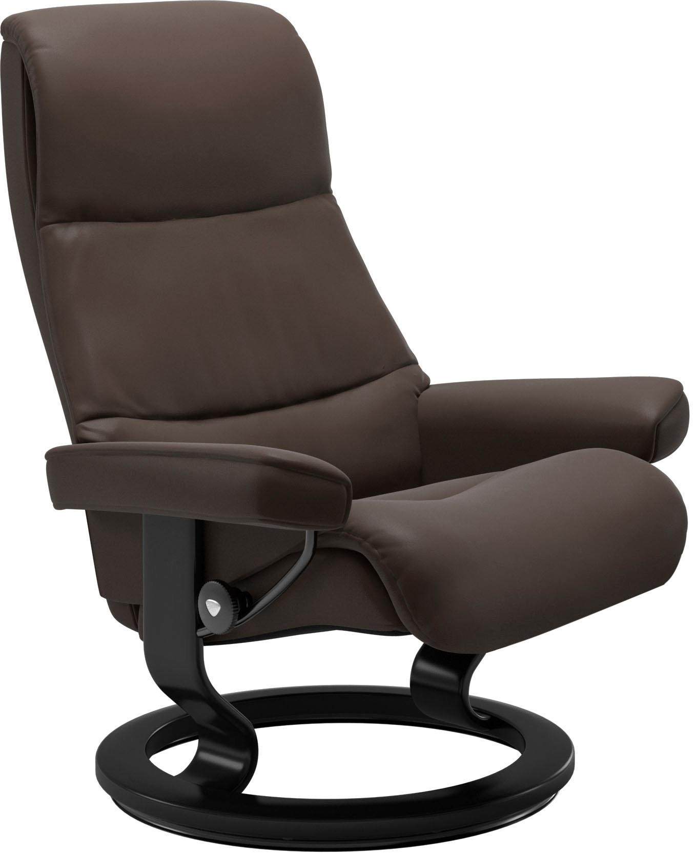 Stressless® Relaxsessel »View«, (Set, Relaxsessel mit Hocker), mit Classic Base, Größe M,Gestell Schwarz
