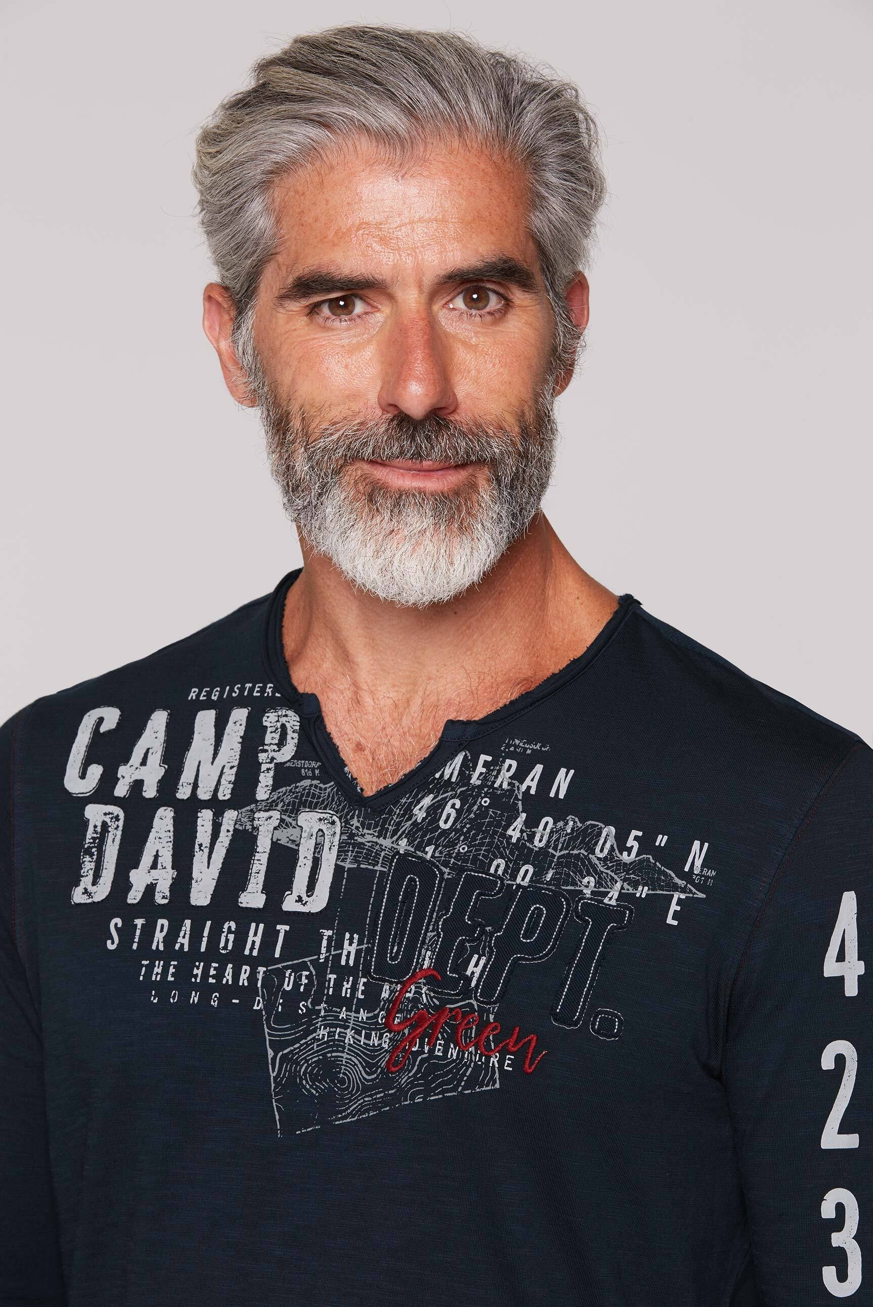 CAMP DAVID Langarmshirt, aus Baumwolle