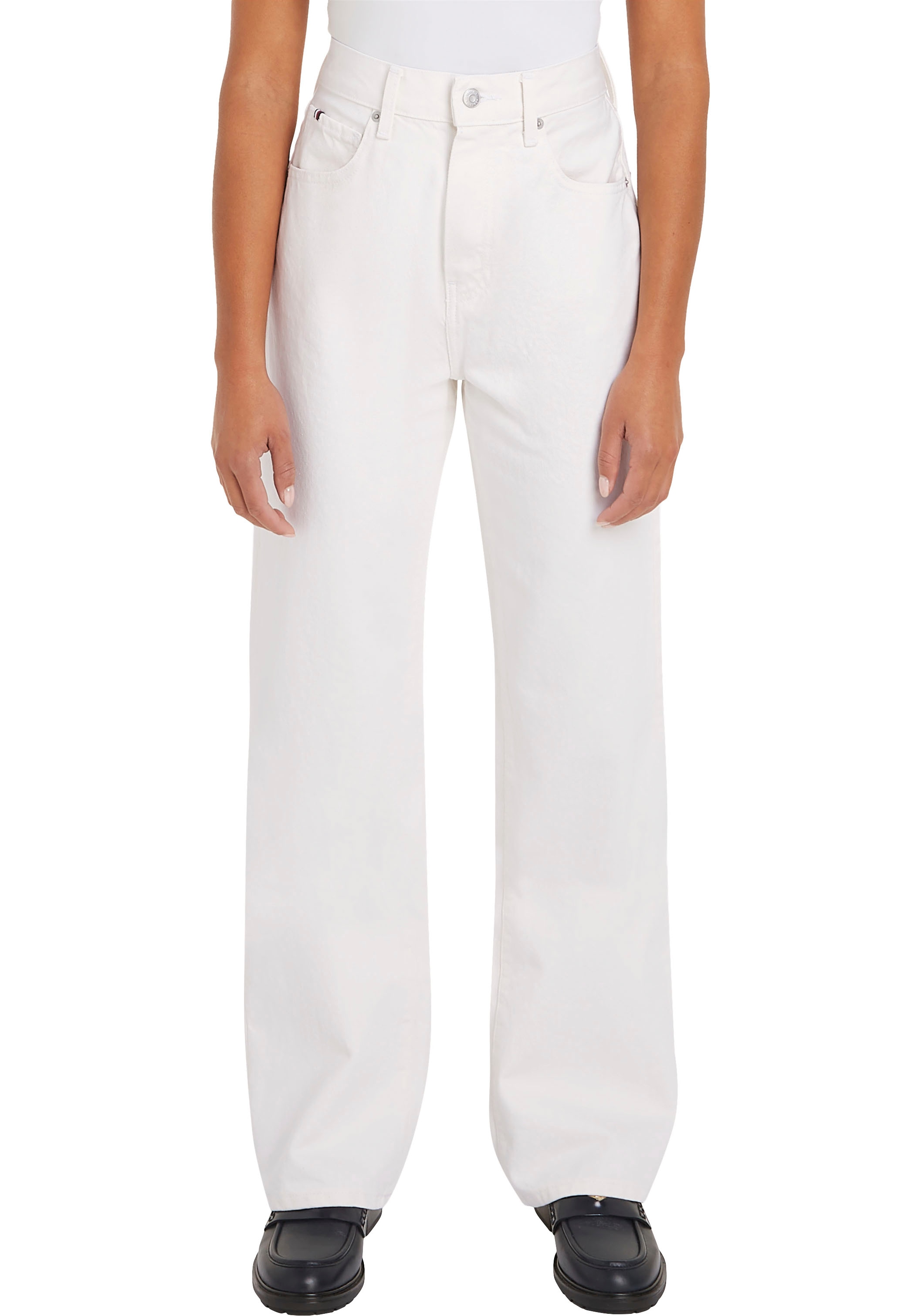 Tommy Hilfiger Bootcut-Jeans »RELAXED BOOTCUT HW ECRU« mit Tommy Hilfiger Logo-Badge