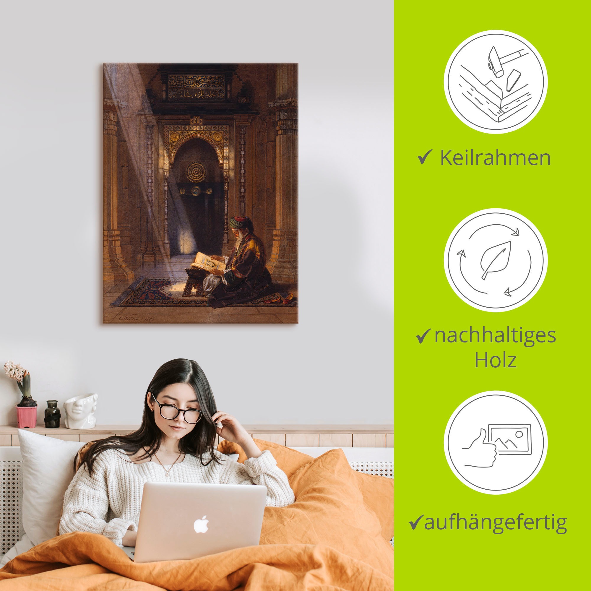 Artland Wandbild »In der Moschee.«, Religion, (1 St.), als Leinwandbild, Poster, Wandaufkleber in verschied. Größen