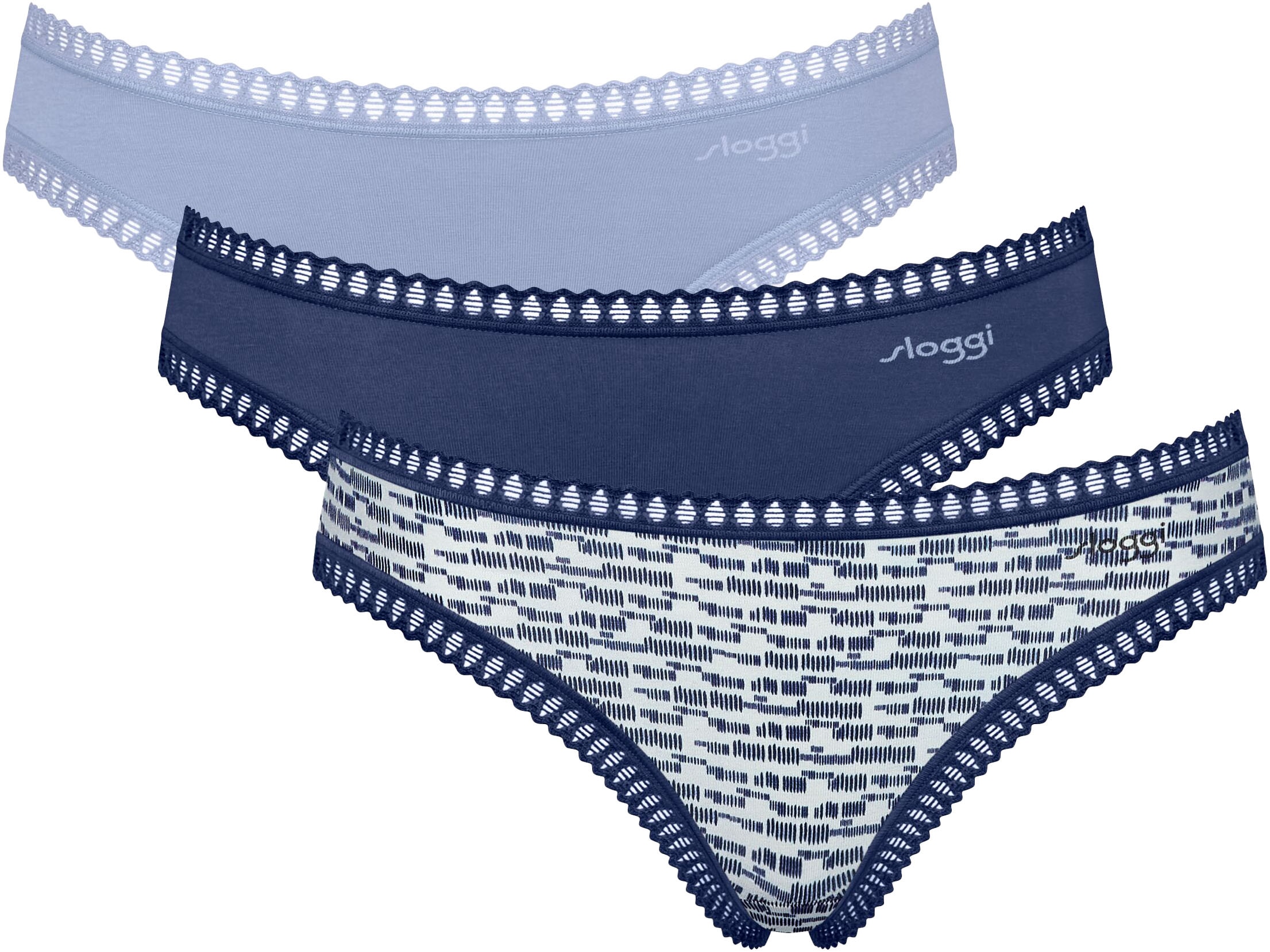 sloggi Minislip "GO Crush", (3er Pack), dehnbare Spitzendetails, uni, gemus günstig online kaufen