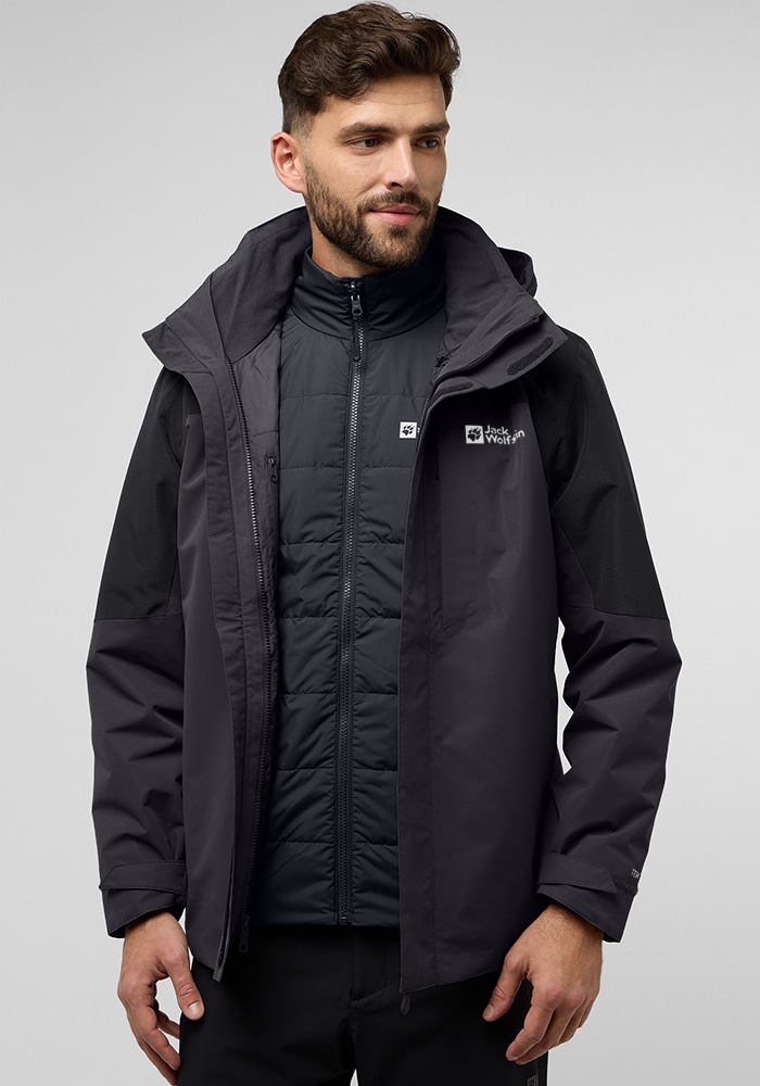 Jack Wolfskin 3-in-1-Funktionsjacke "ROMBERG 3IN1 JKT M", mit Kapuze