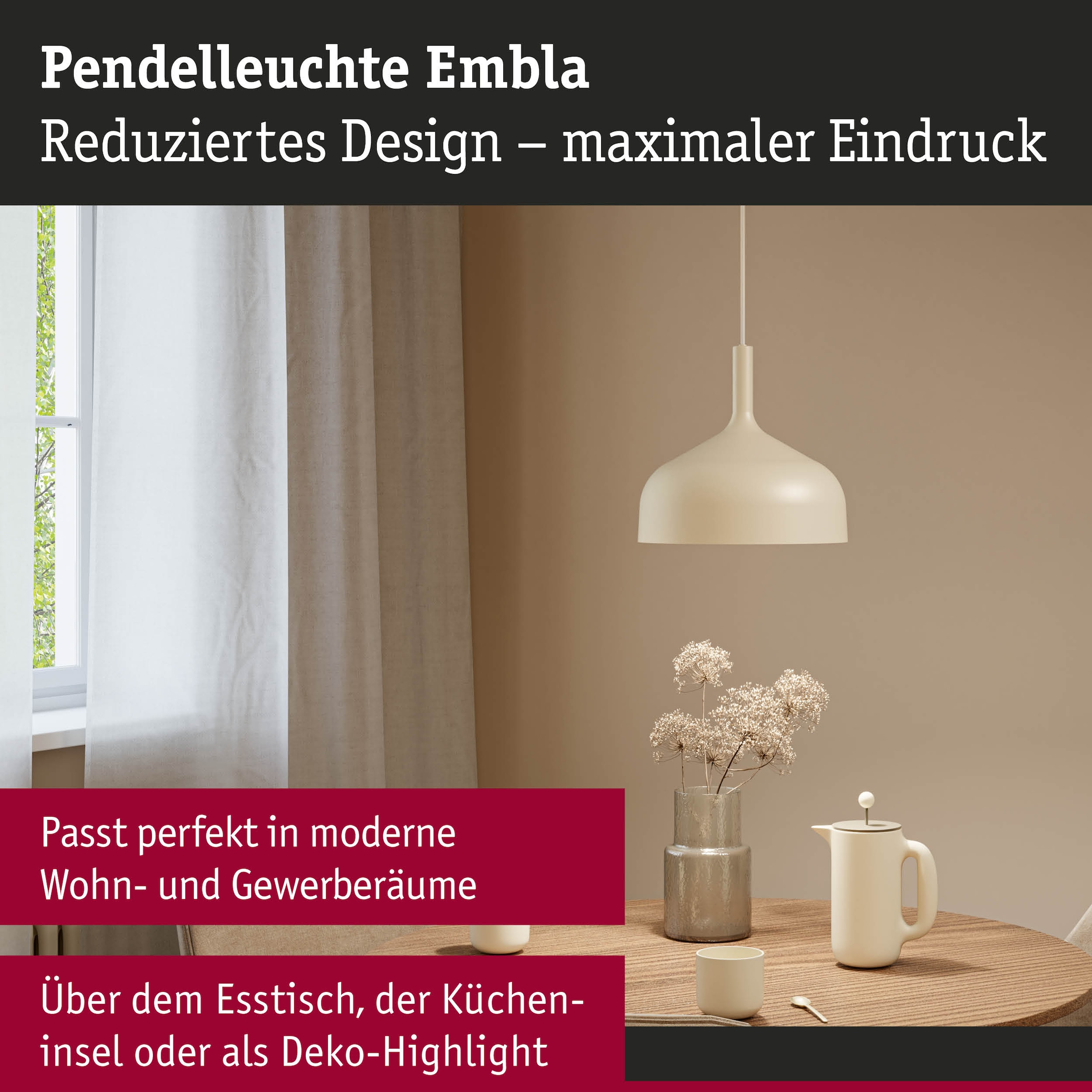 Paulmann Pendelleuchte »Embla II max.1x20W E27 230V« E27 1 Stk. Dimmbar