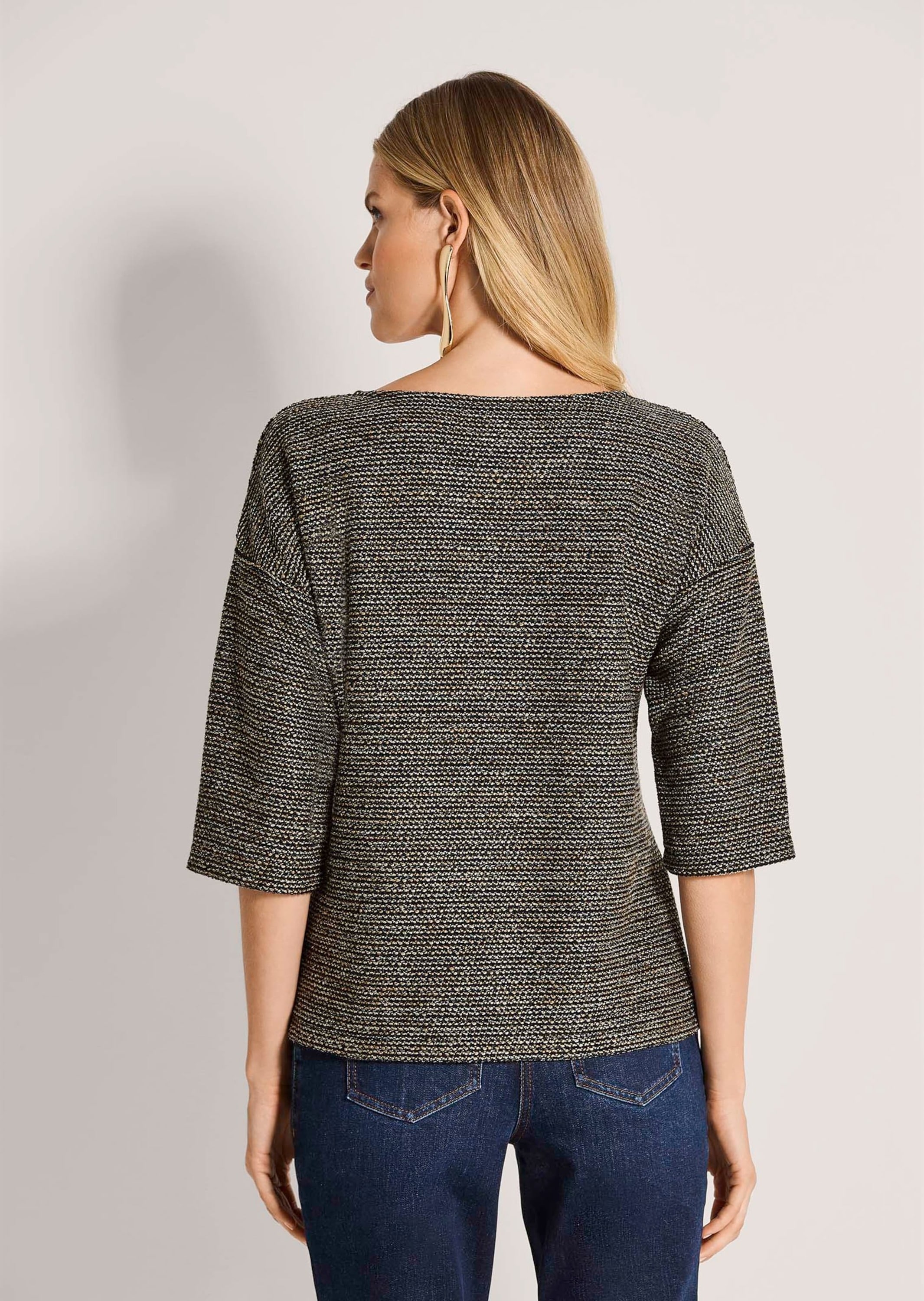 MADELEINE Langarmshirt »Shirt Sweatshirt mit Halbarm, Glanzgarn«