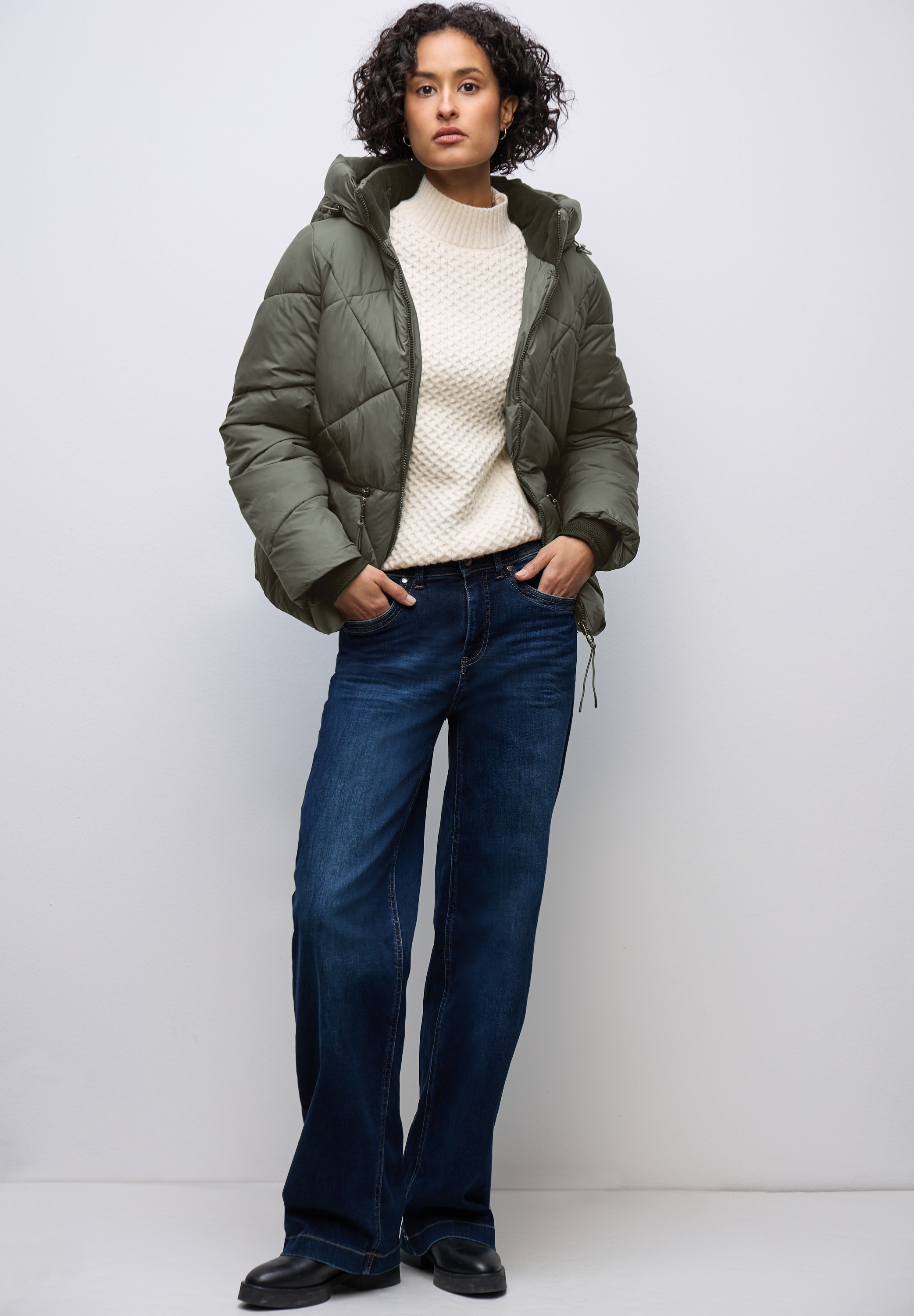 STREET ONE Steppjacke mit Kapuze mit Kapuze mit Tunnelzugband