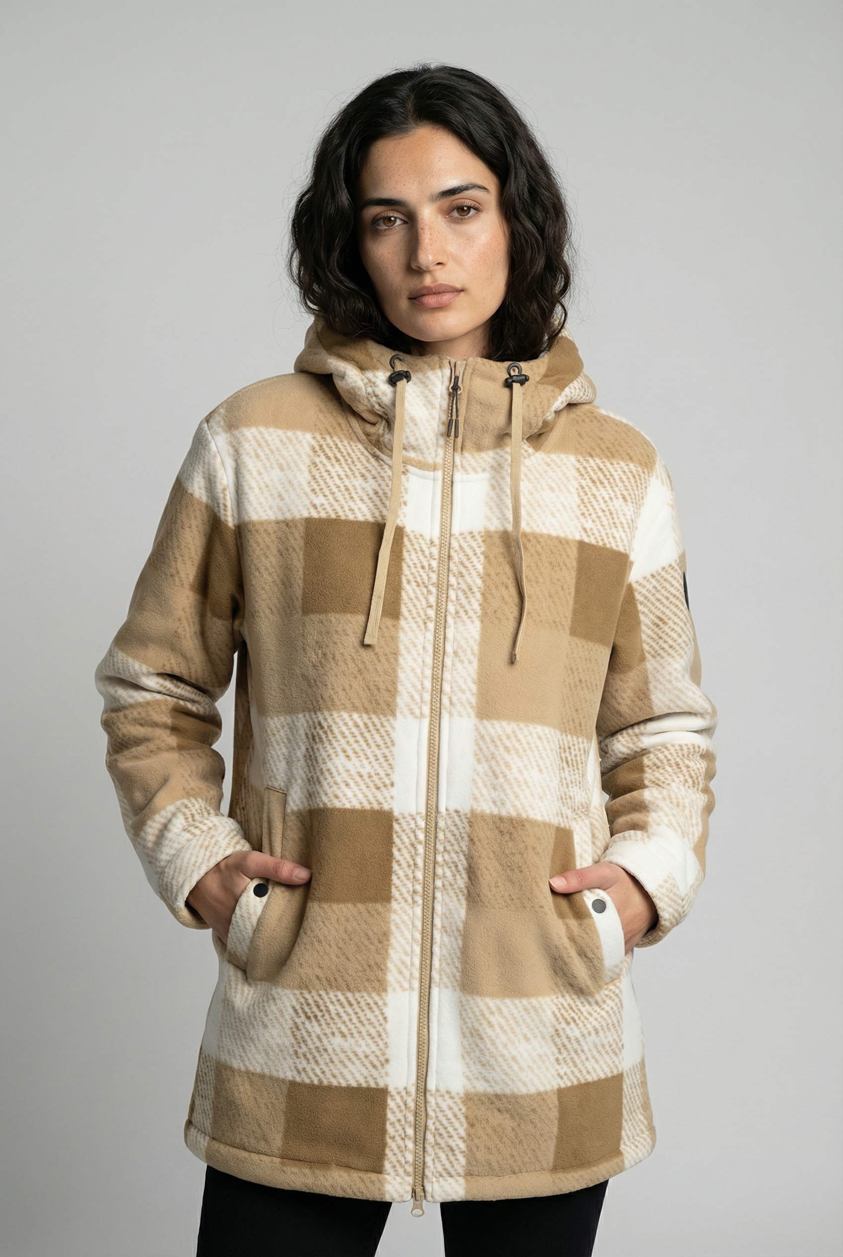 Icepeak Fleecejacke "ICEPEAK PAPAIKOU" mit Kapuze, lockere Passform
