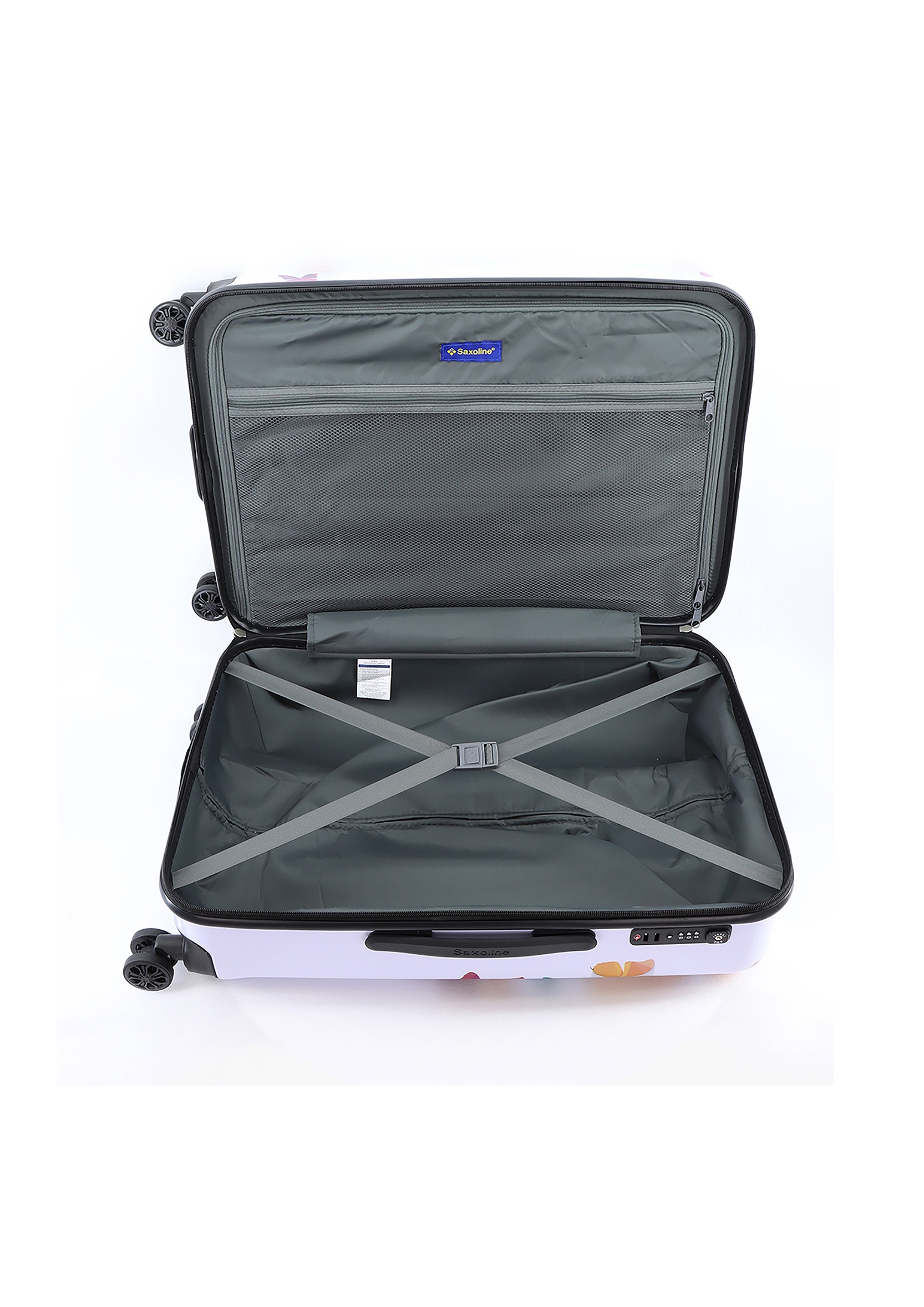 Saxoline® Koffer »Schmetterling«, mit arretierbarem Aluminium-Trolleysystem
