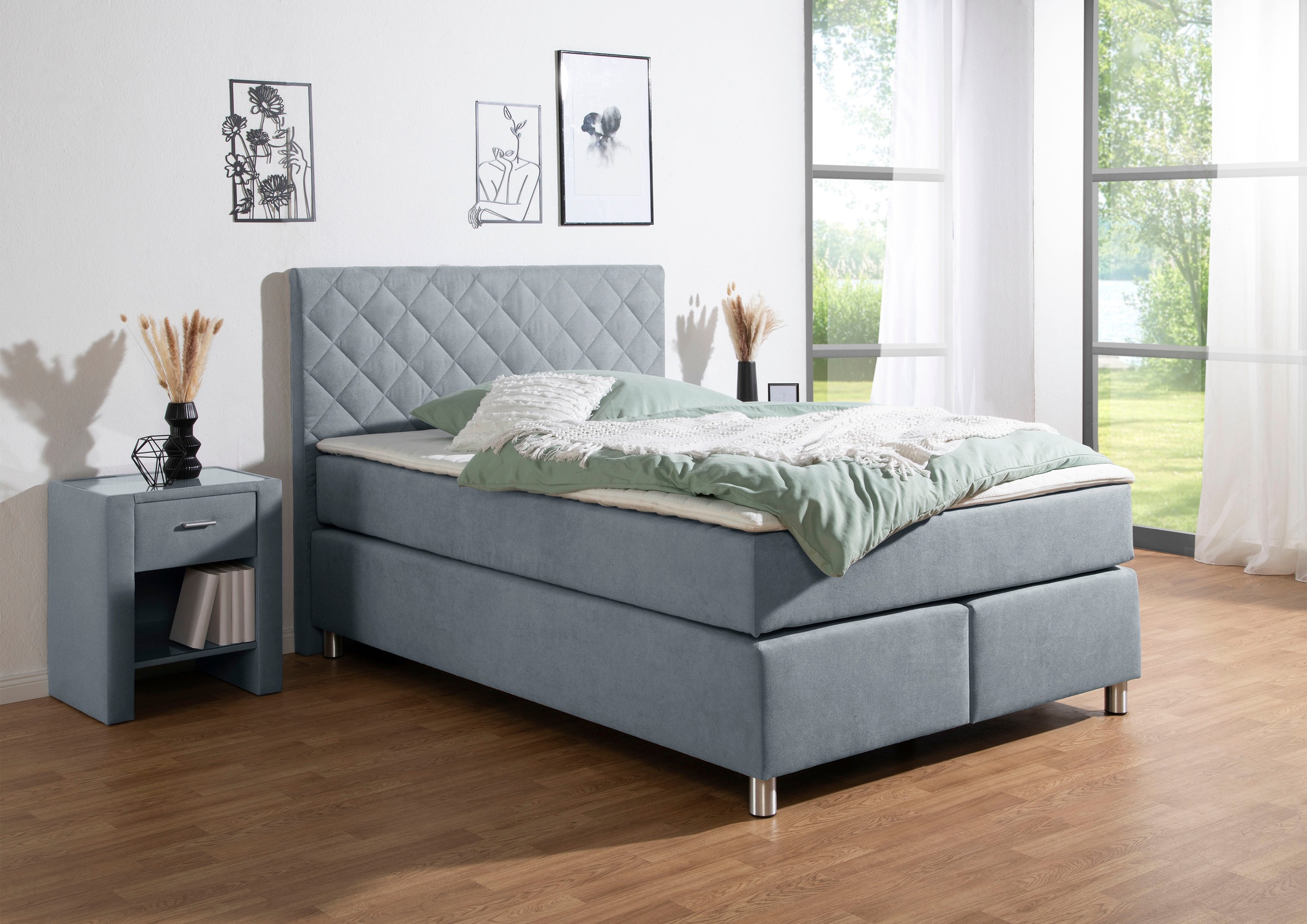 Home affaire Boxspringbett "Bernard, in verschiedenen Breiten" inkl. Topper günstig online kaufen