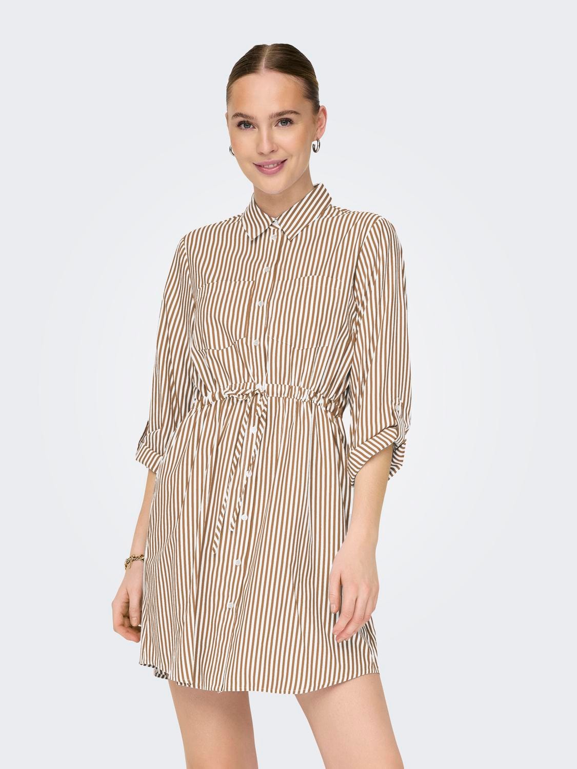 ONLY Hemdblusenkleid "ONLSARAH LS SHIRT DRESS WVN", Sommerkleid günstig online kaufen