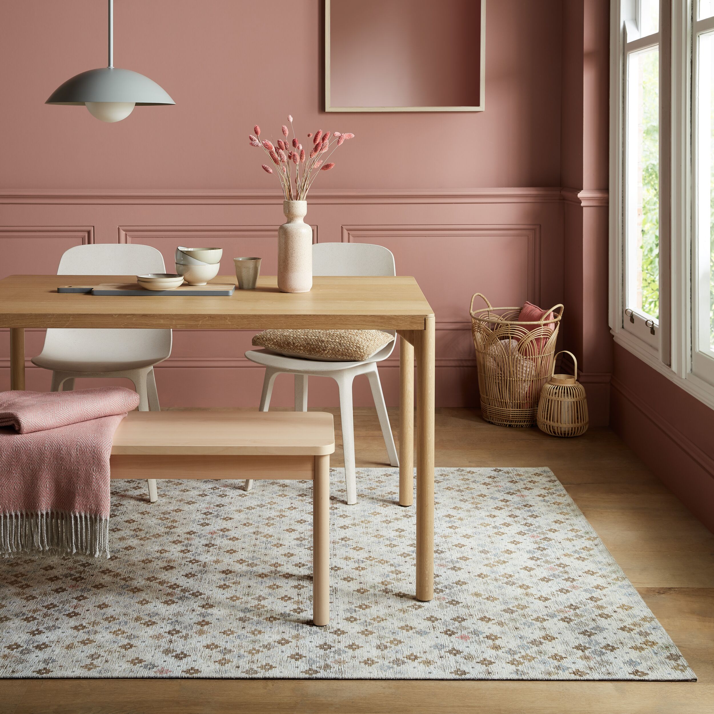 FLAIR RUGS Wollteppich "CHECKERBOARD" rechteckig 10 mm Höhe Hoch-Tief-Effekt, Wohnzimmer, Schlafzimmer, 100 % Wollflor