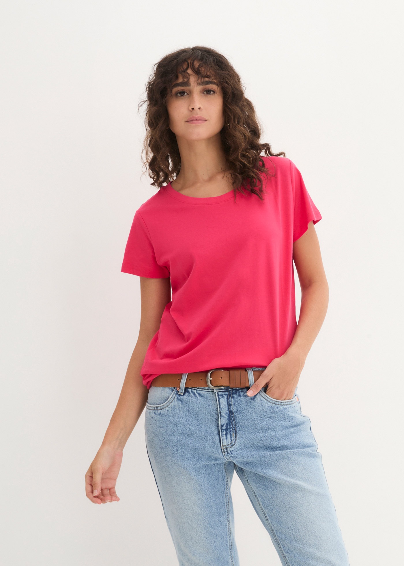 bonprix T-Shirt "Rundhals-Shirt, Kurzarm (5er Pack)" Packung, 5 Rundhals-Au günstig online kaufen