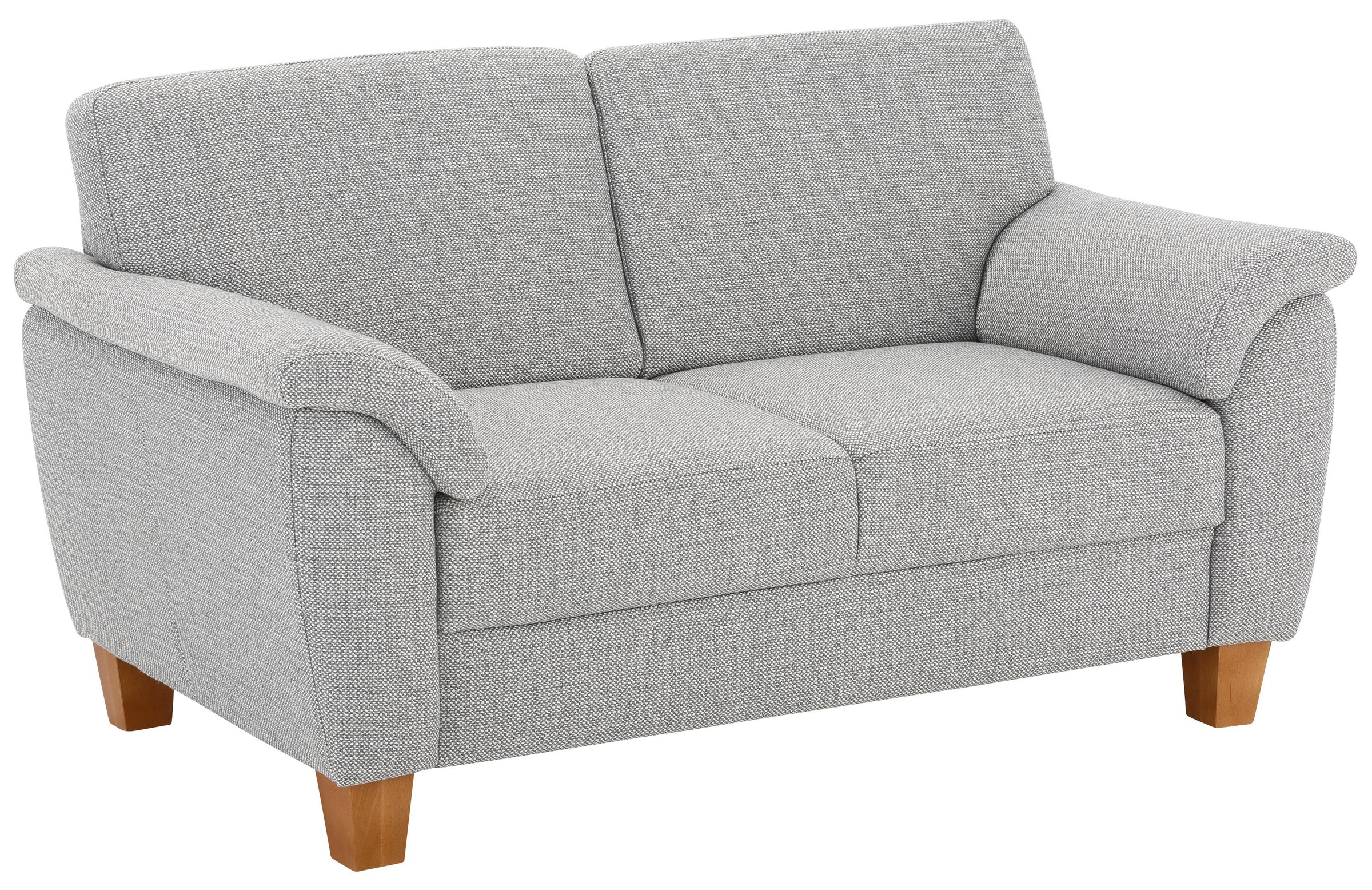 2-Sitzer HOME AFFAIRE "Texel", silber, B:156cm H:87cm T:88cm, Struktur ( 100% Polyester);Struktur fein ( 100% Polyester);Luxus-Microfaser ALTARA NUBUCK (100% Polyester), Sofas, mit Federkern und Kontrastnaht, Füße Buche eichefarben 2