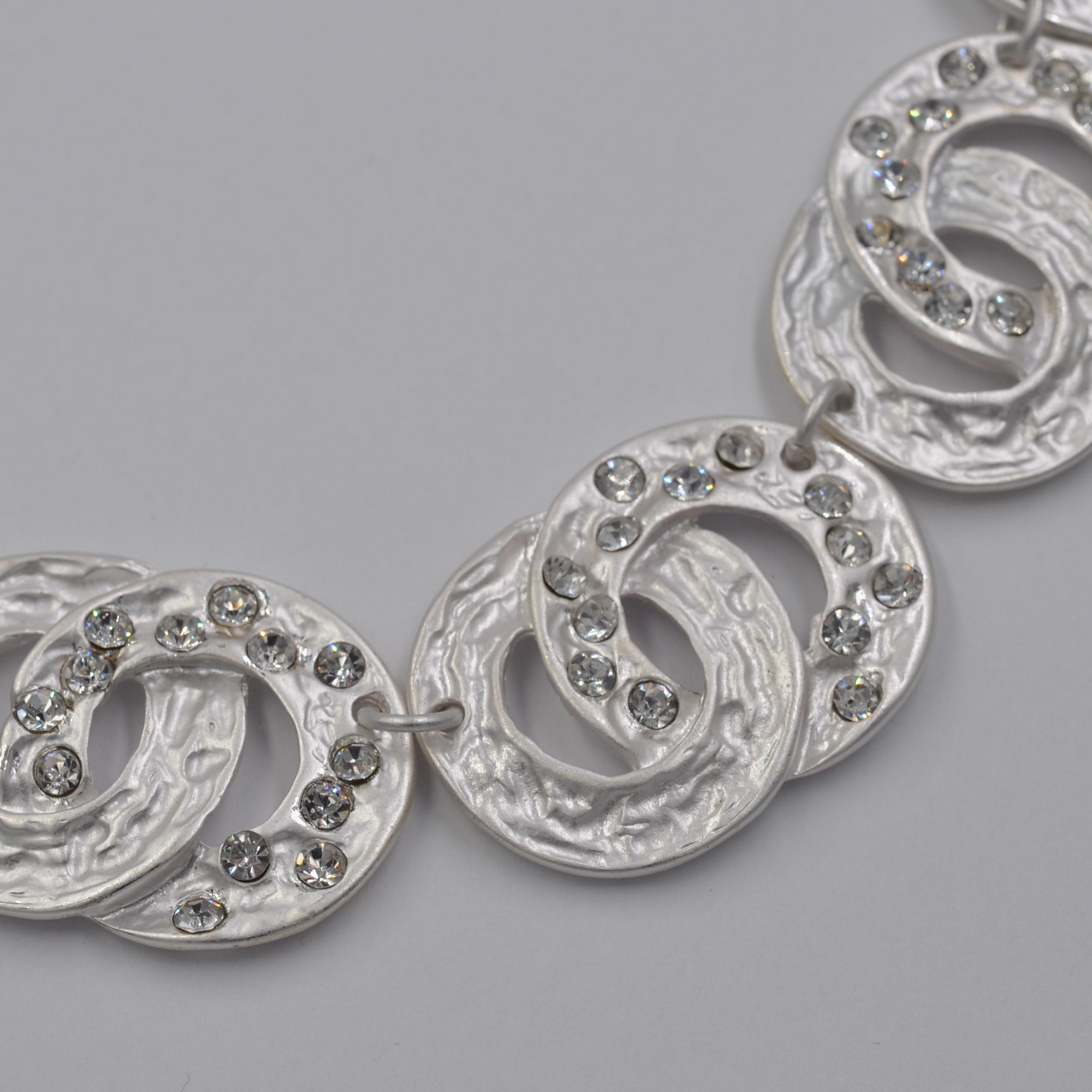 Steuer Collierkettchen »Metallcollier silberfarben mit Strasssteinchen«