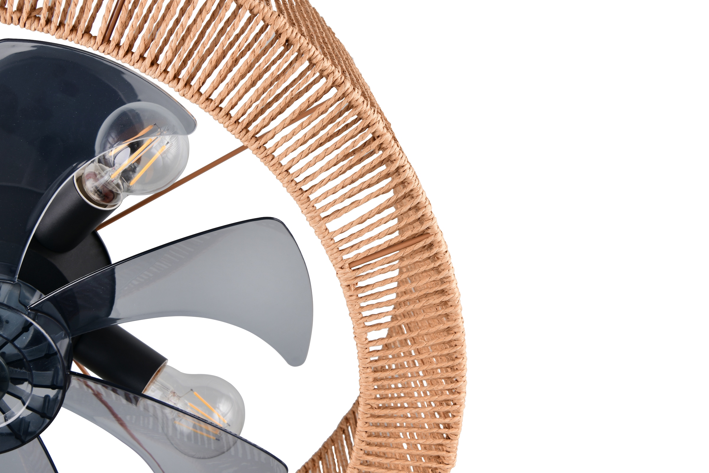 REALITY Leuchten Deckenleuchte »SMILLUM mit Ventilator, großer Deckenventilator mit Licht Ø 61cm« E27 1 Stk. warmweiß - kaltweiß exkl 4x E27 Leuchtmittel Ø 61cm Höhe 37-50cm, Vor- & Rücklauf Funktion