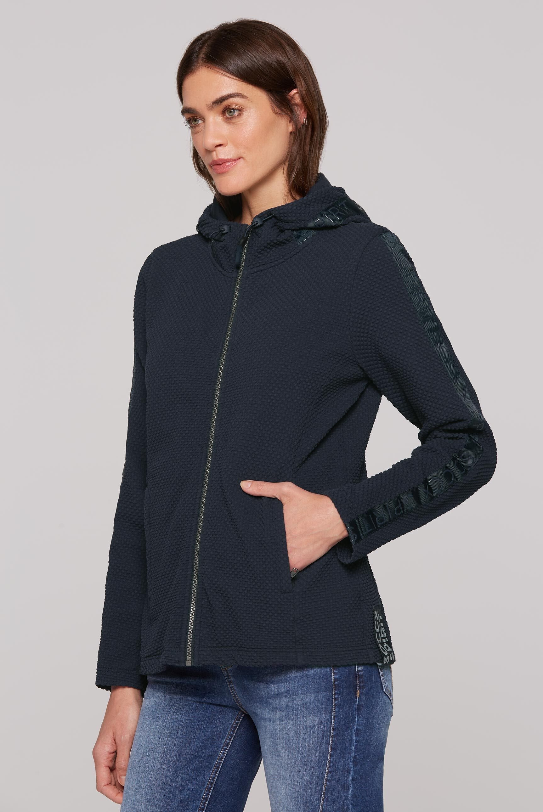 SOCCX Kapuzensweatjacke, mit verstellbarer Kapuze